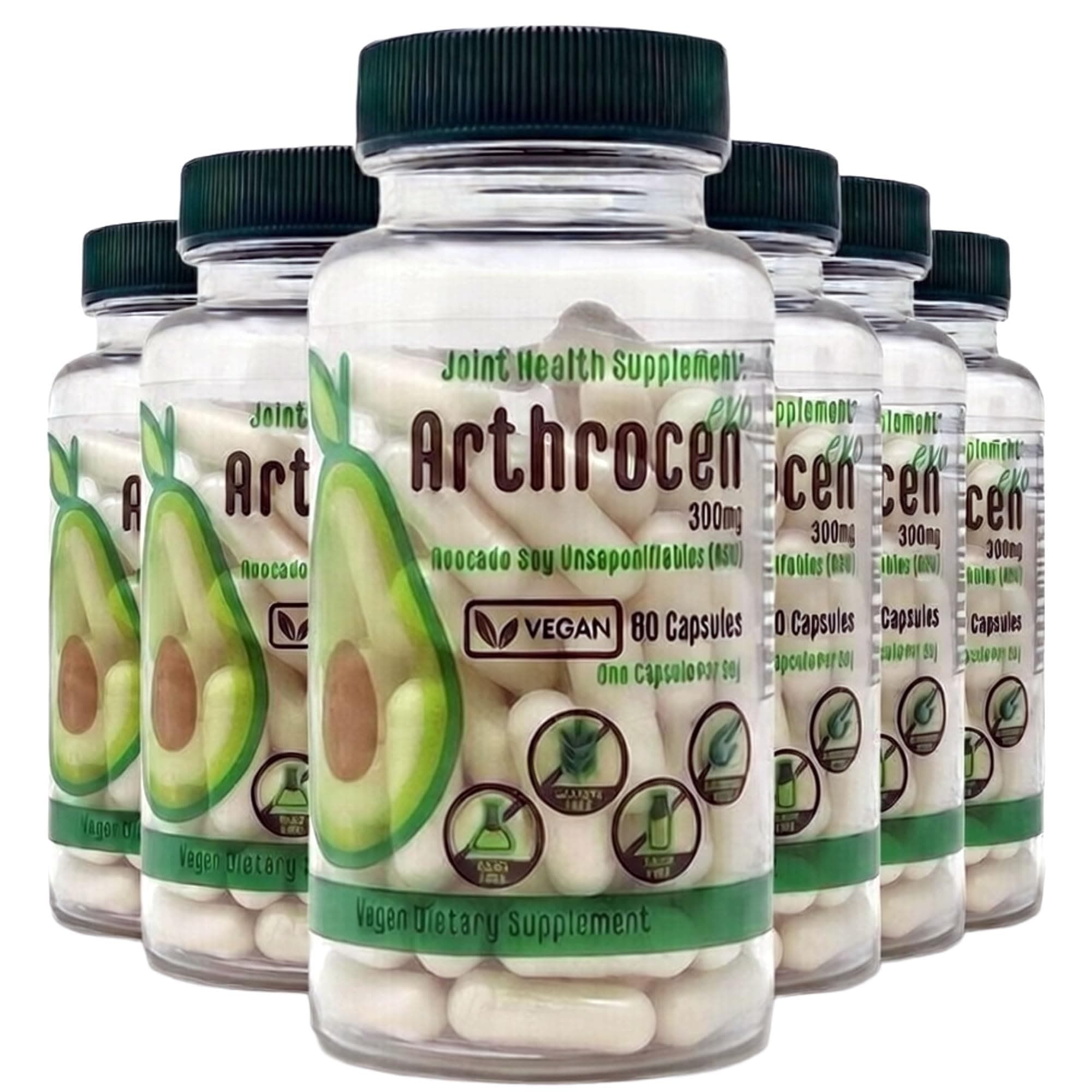 EVO ASU 300 mg Vegan Joint Comfort & Mobility Support Supplement – Clinically Evaluated, Made in USA Plant-Based Formula, Glucosamine Alternative, 360 Capsules (12 Months)