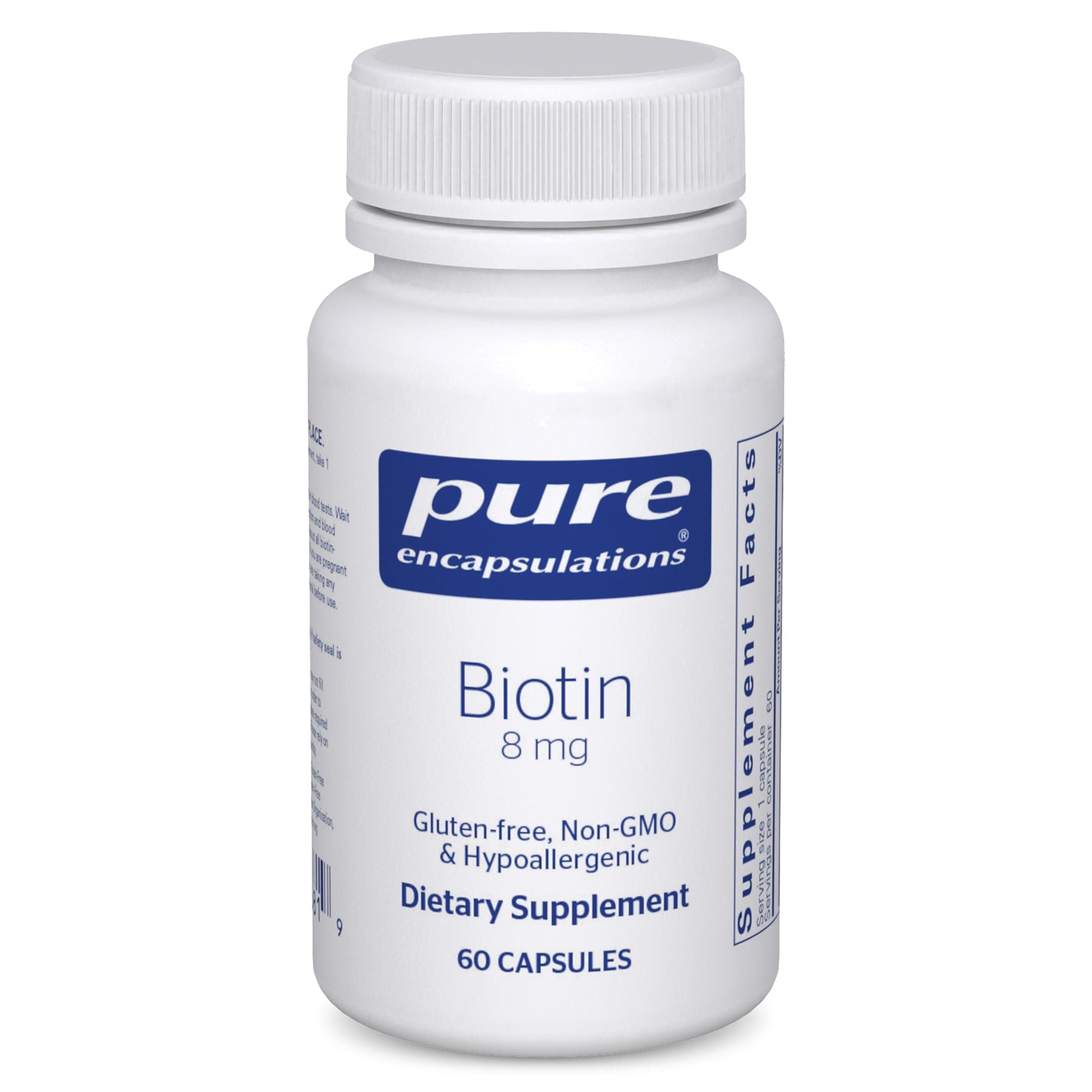 Biotin 8 mg - B Vitamin Supplement to Aid Stress Relief, Hair, Skin & Nail Strengthening, Metabolism, Carbohydrate Support & Nervous System* - with Premium Biotin - 60 Capsules