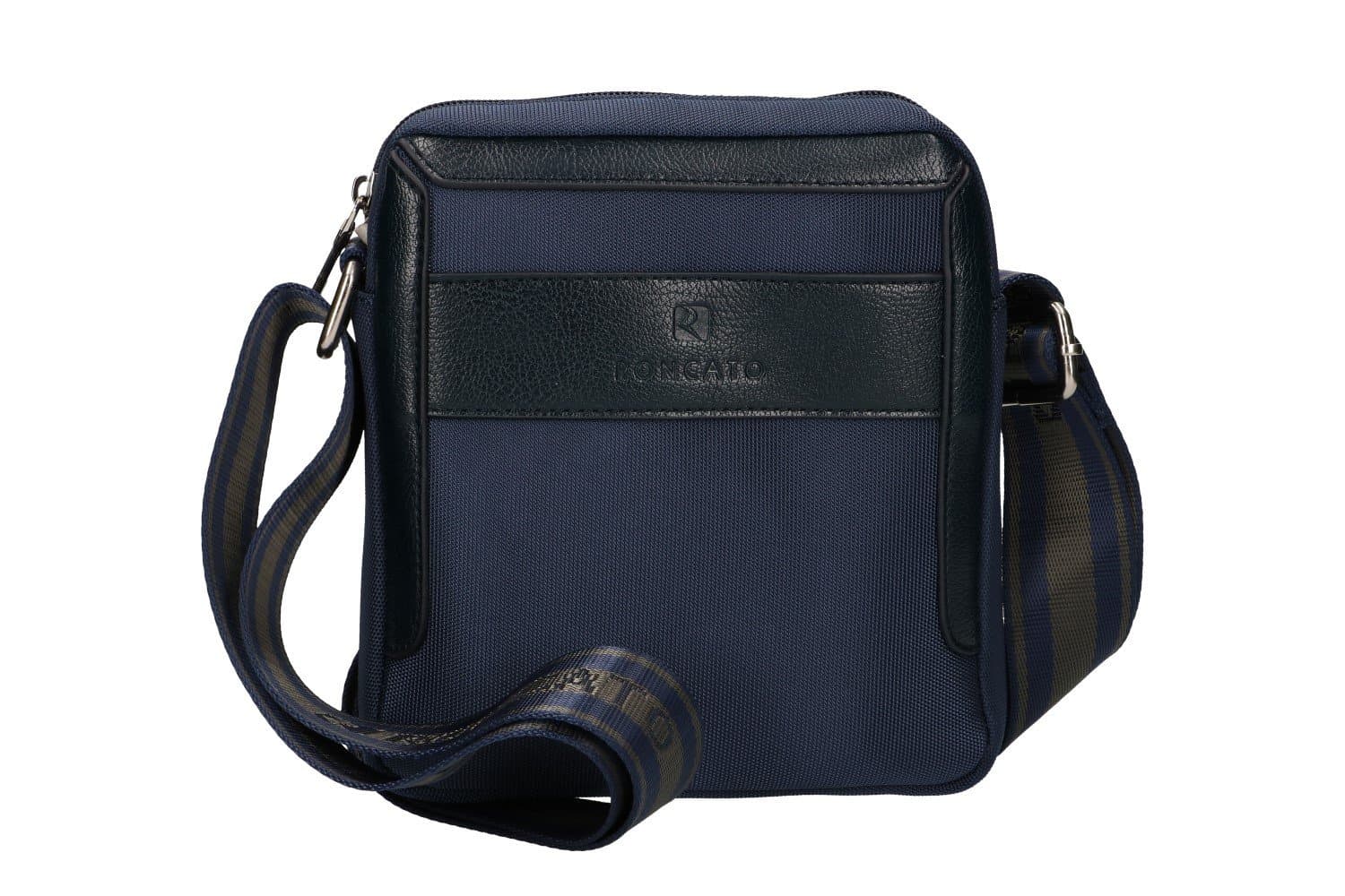 Shoulder belt man R RONCATO bag blue bandolier men pouch multicompart