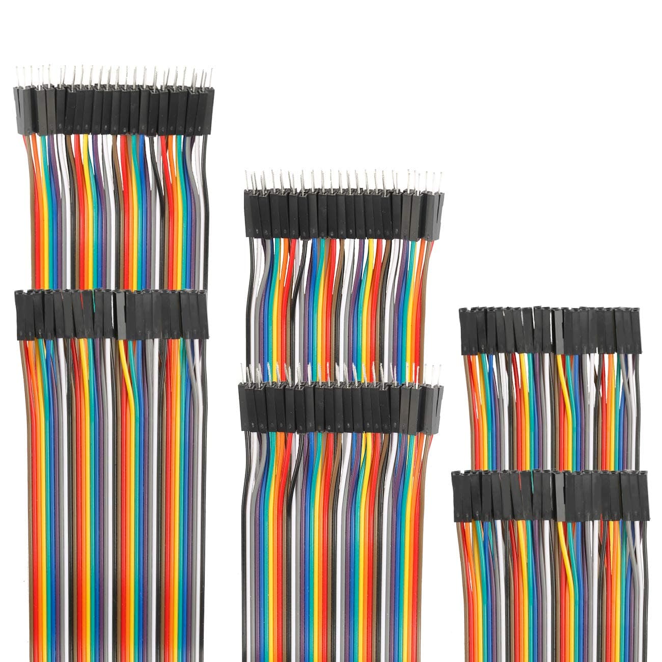 EDGELEC 120pcs Breadboard Jumper Wires 10cm 15cm 20cm 30cm 40cm 50cm 100cm Optional Arduino Wire Dupont Cable Assorted Kit Male to Female Male to Male Female to Female Multicolored Ribbon Cabl