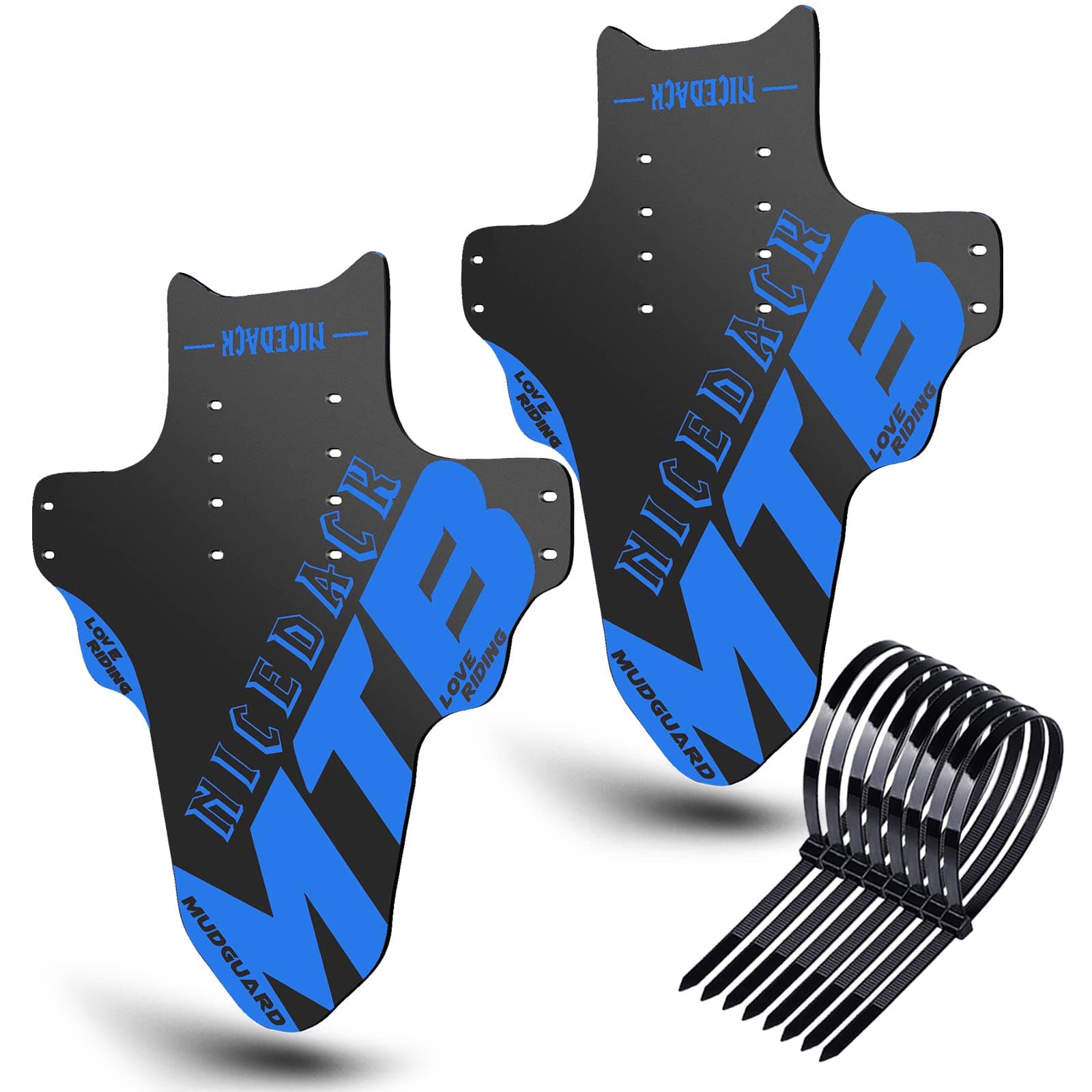 NICEDACK Mudguards Mountain Bike, 2 Pieces Mudguard Fit 20-29 Inch MTB Mudguard Front and Rear Compatible Bicycle Splash Guard