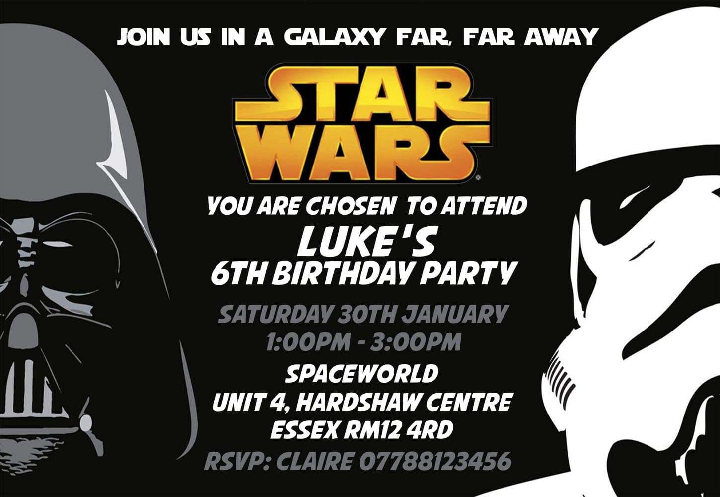 Star Wars Party Invitations & Envelopes Invites K183 - Personalised (Click Customize now for prices)