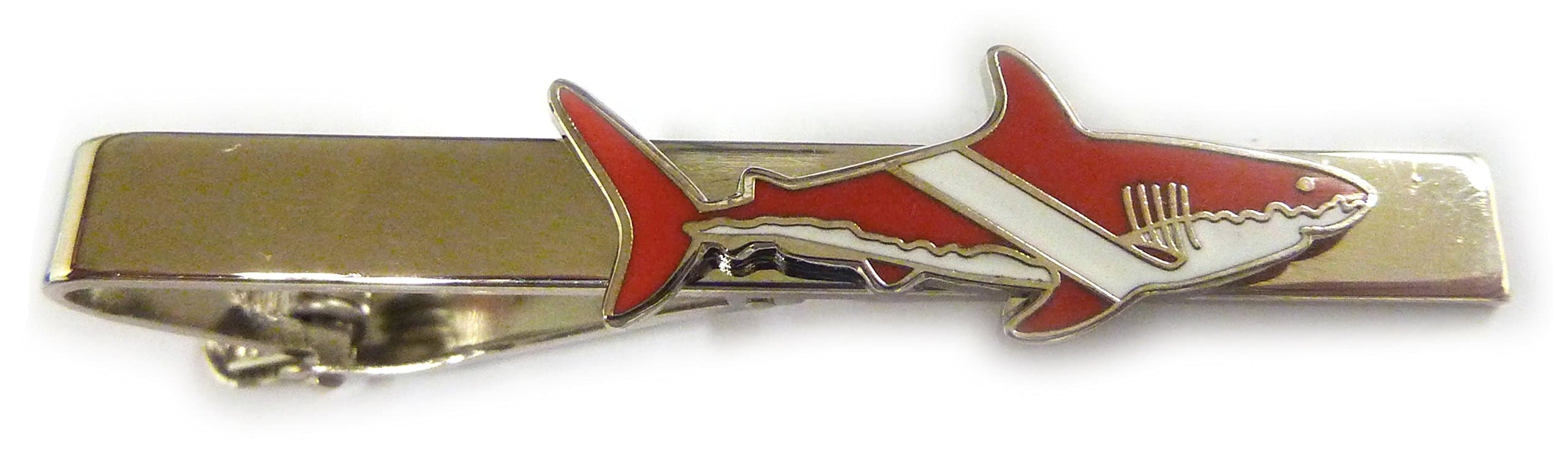 Scuba Diving Diver Flag Great White Shark Tie Bar Clip