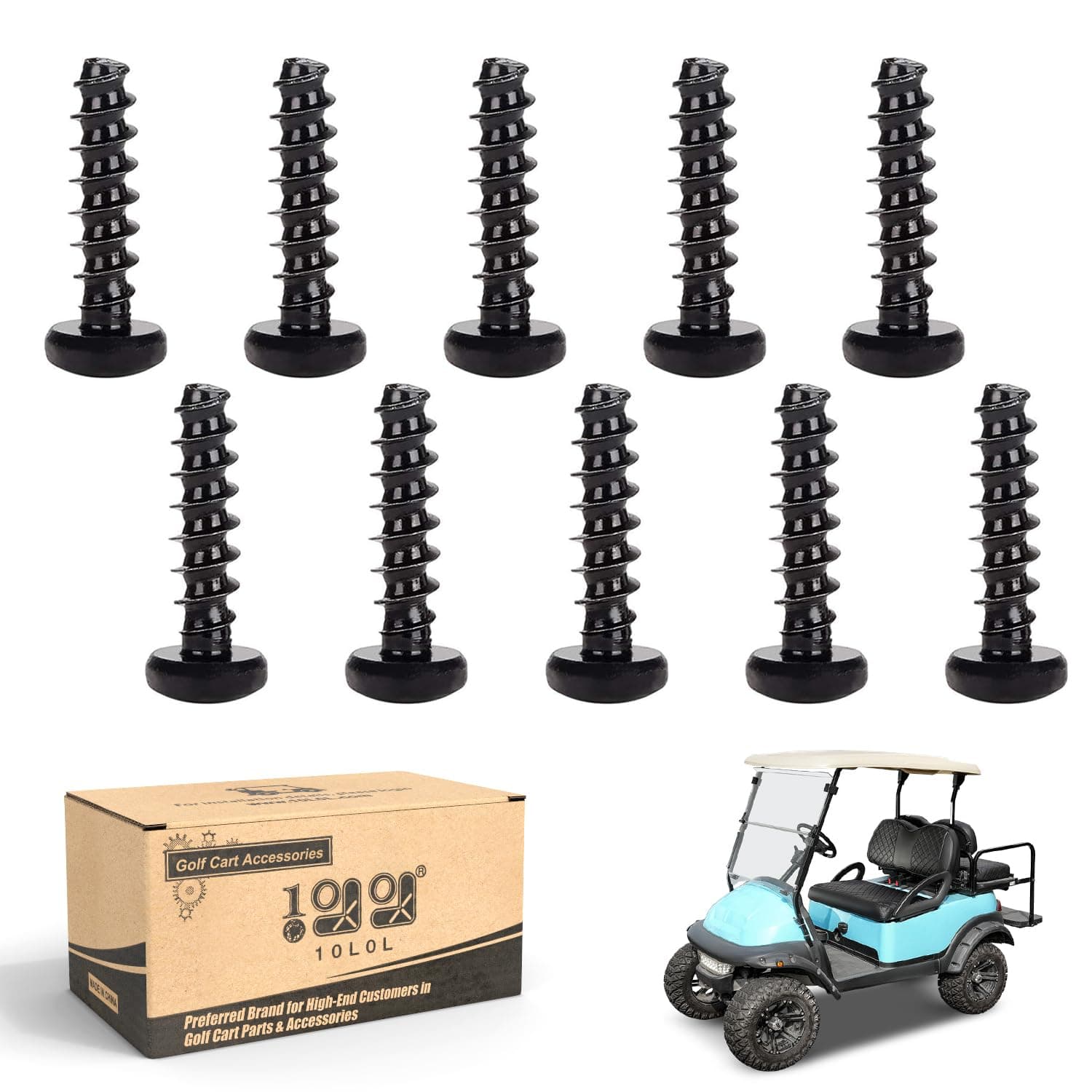 10L0L K80X30 Torx Pan Head Screws for Club Car Precedent Gas and Electric 2004 UP Golf Cart, Replace OEM:102298030