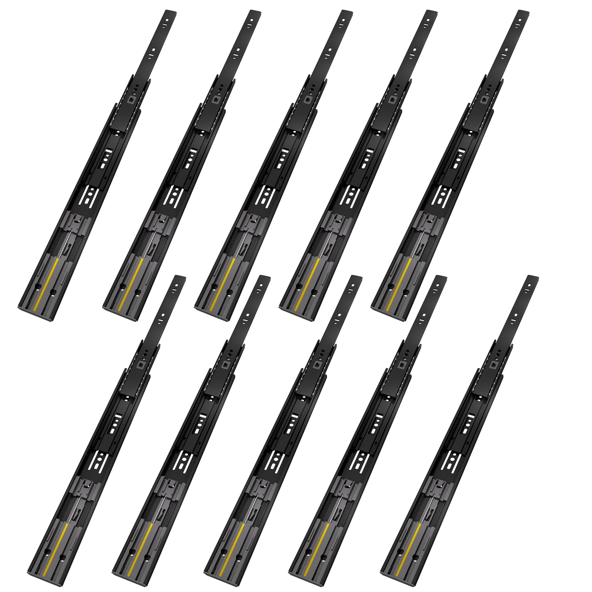 VADANIA 300mm Soft Close Drawer Runners #VK1245 5 Pairs (10 Packs), 45kg Load Capacity Full Extension Ball Bearing, Side Mount, Self Close Slides for Kitchen Cabinet, Bedstand, Office Drawers, Black