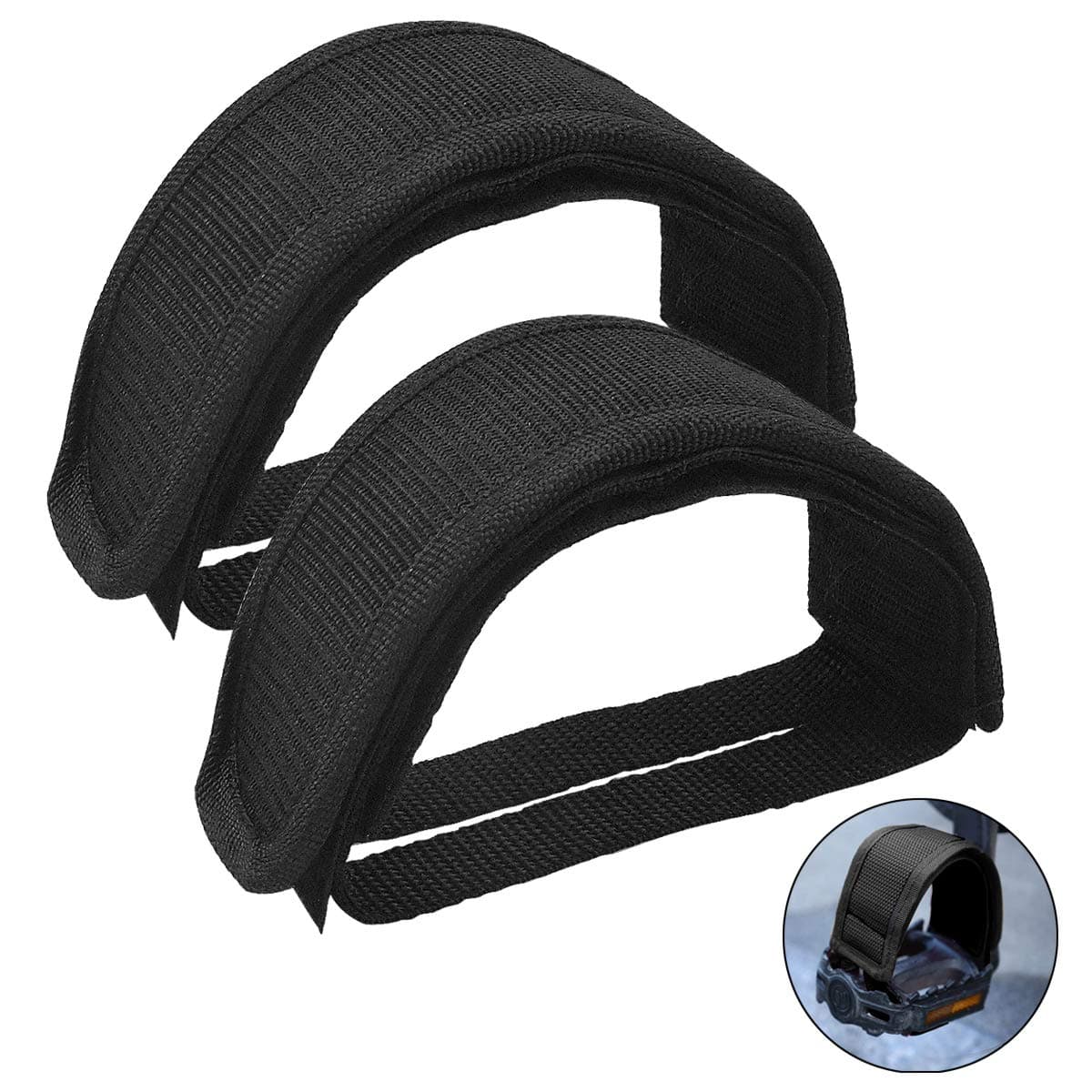 1 Pair Universal Bicycle Fixed Strap Anti-Slip Double Adhesive Pedal Toe Clip Strap Cycling Pedal Accessory
