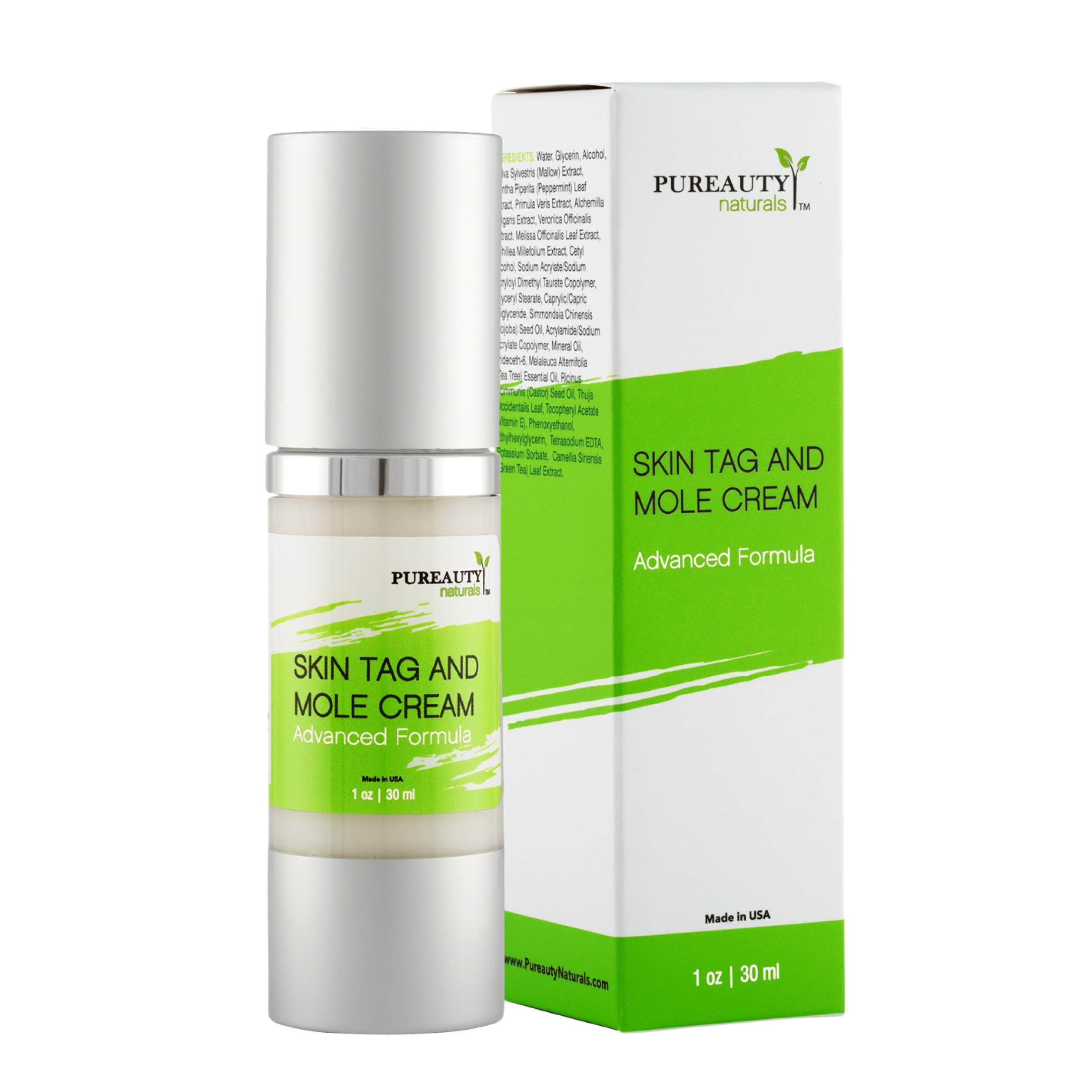 Skin Tag Mole And Wart Cream Infused with Essential Oils, Moisturizer with Advanced Natural Formula To Help Reduce The Appearance Tags, Moles, Warts - Pureauty Naturals. (Packaging 2)