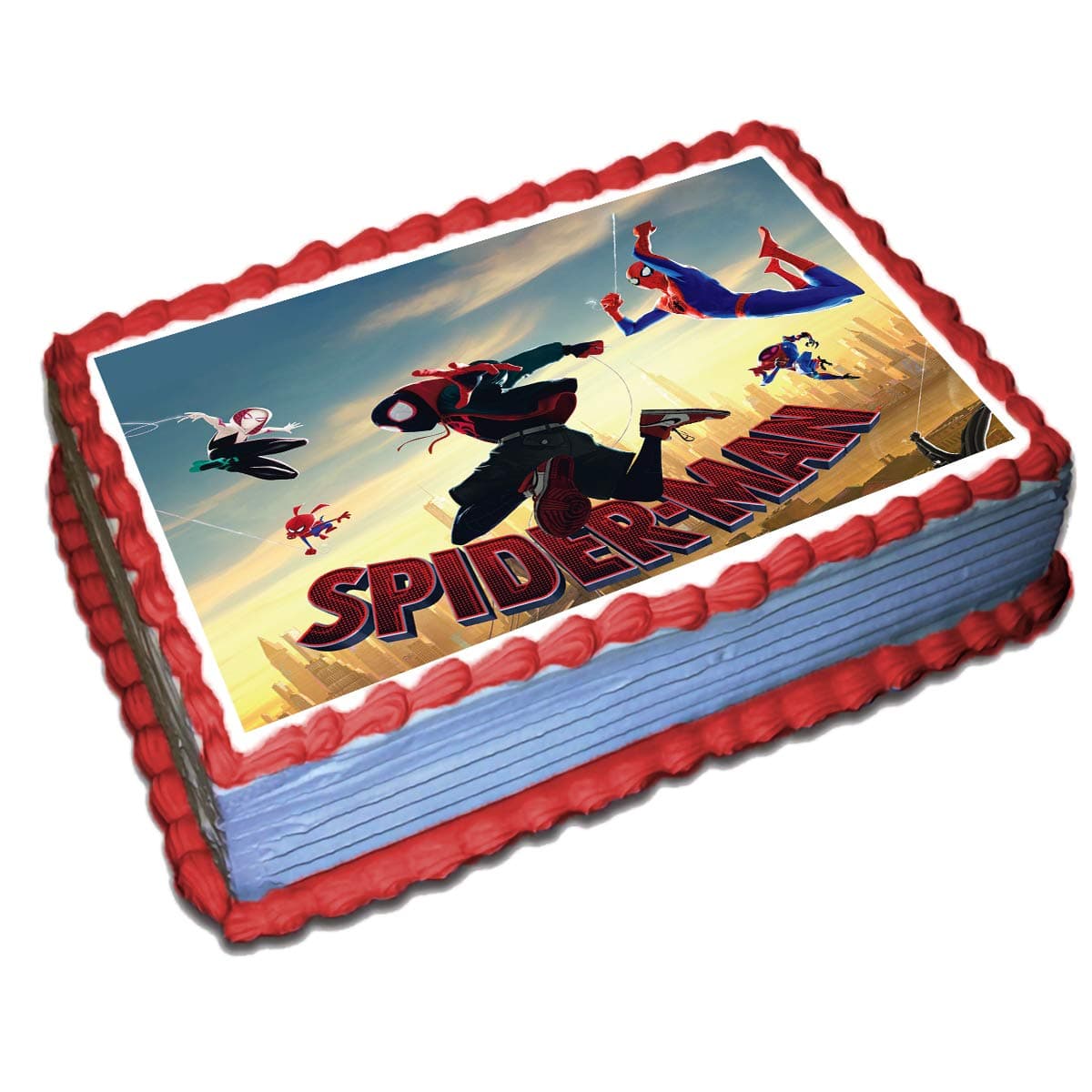 Spiderman Into the Spider Verse Cake Toppers 1/4 8.5 x 11.5 Inches Birthday Cake Topper
