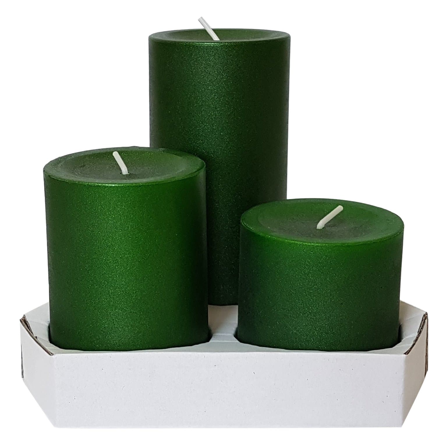 Stearinos Candles Stearin Palm Wax Pillar Candle STE68 70/95/140, Green (14 x 6.8 cm