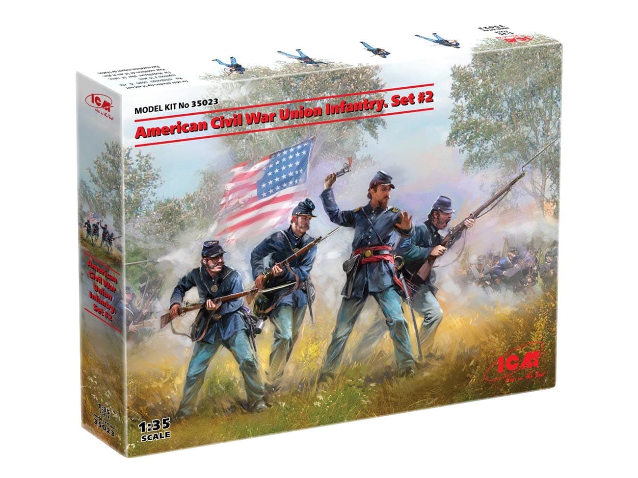 ICM 35023 Plastic Military Figure Models American Civil War Union Infantry. Set #2 - Scale 1:35