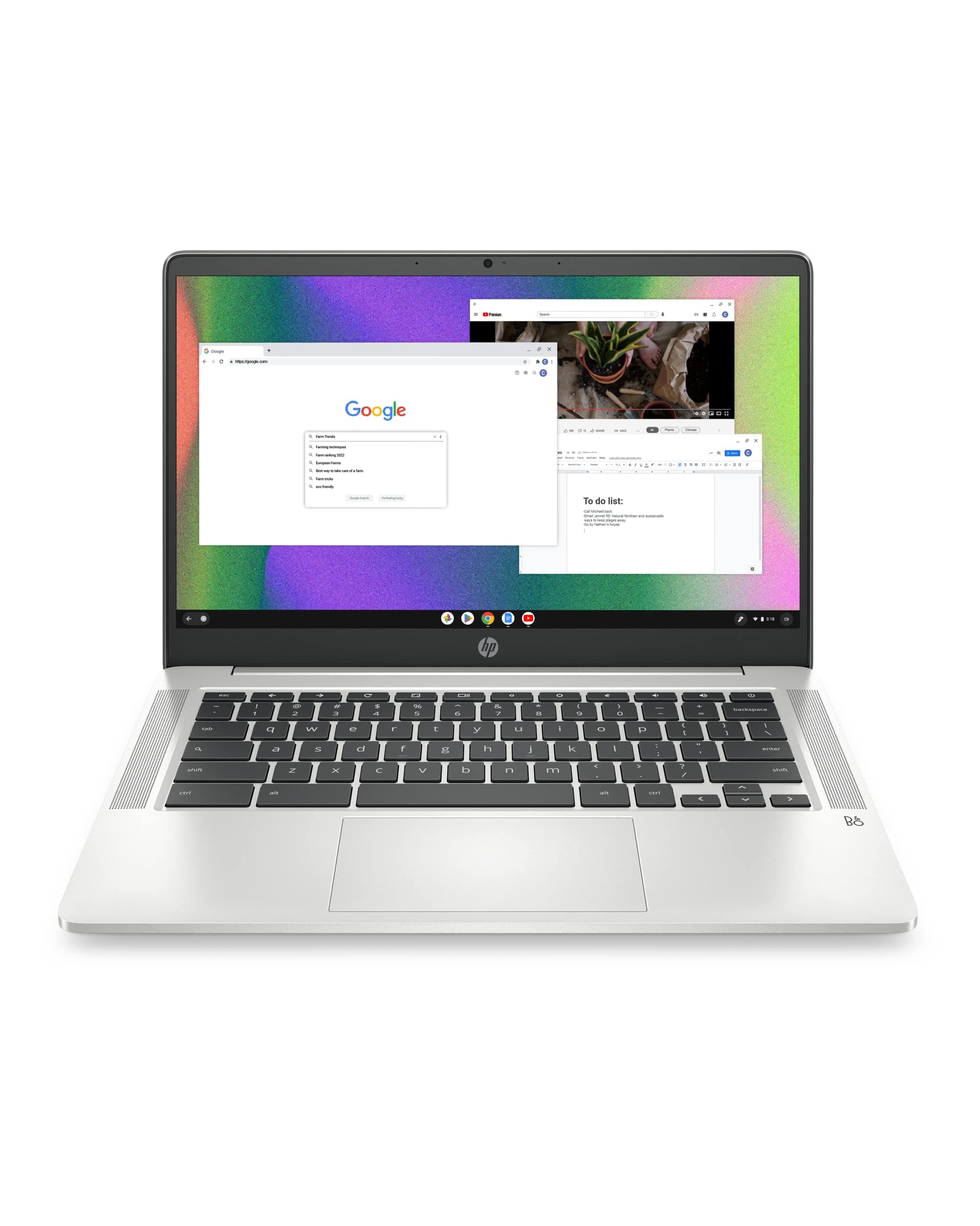 Chromebook 14 Laptop, Intel Celeron N4120, 4 GB RAM, 64 GB eMMC, 14" HD Display, Chrome OS, Thin Design, 4K Graphics, Long Battery Life, Ash Gray Keyboard (14a-na0226nr, 2022, Mineral Silver)