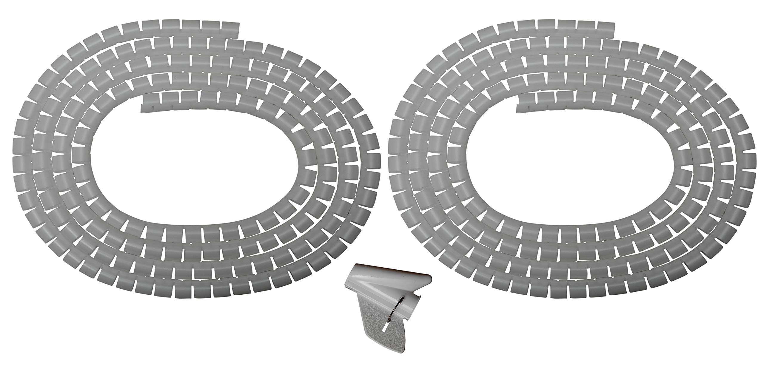 Grey - 6m - Cable Tidy - Spiral Cable Wrap - Pack of 2 x 3m + Fitting Tool - Larger Capacity 20mm Diameter - Cable Management for PC, TV Wires at Home or Office