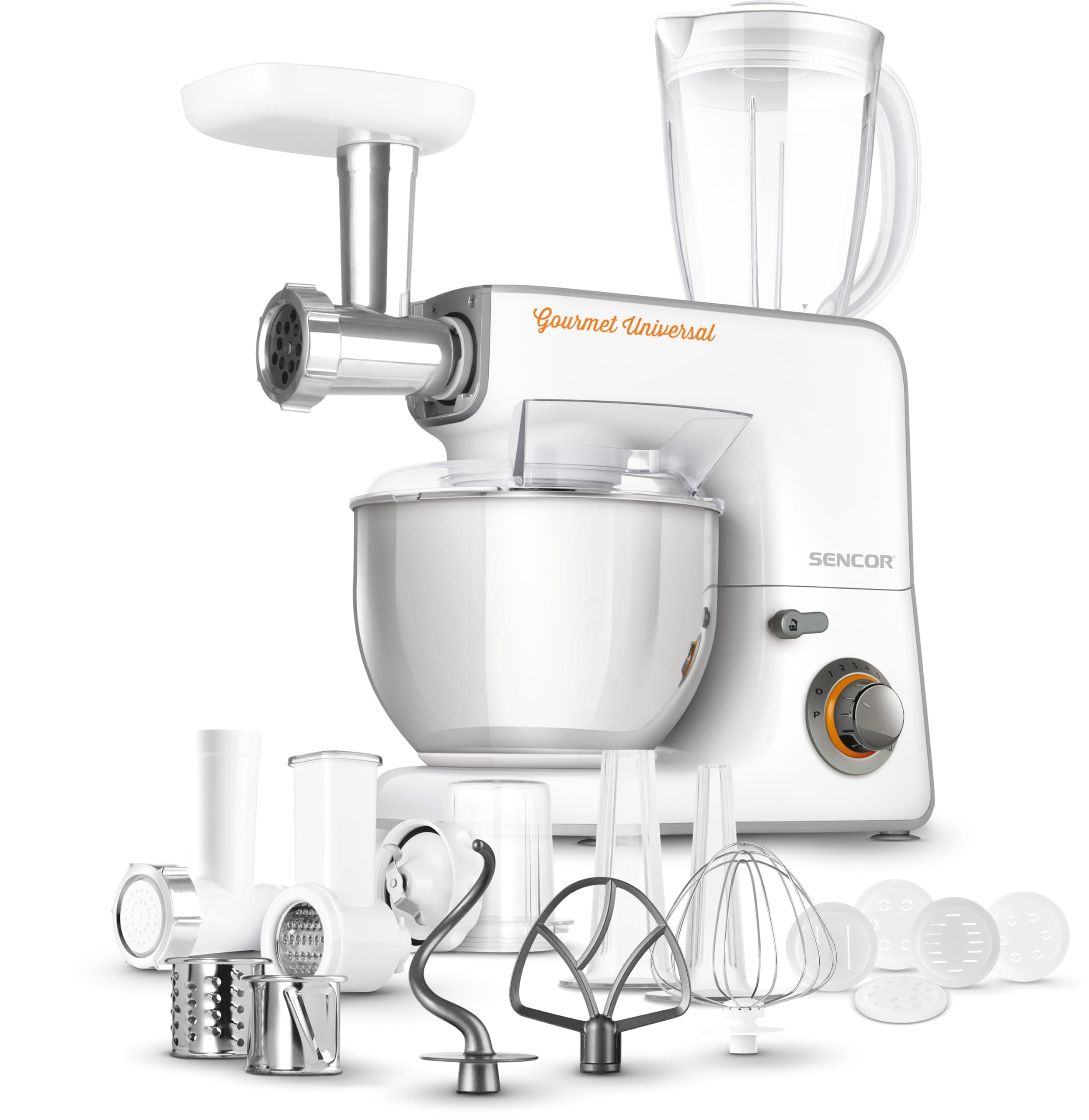 STM3700WH 10 Speed Stand Mixer with 10 Specialized Attachments, White