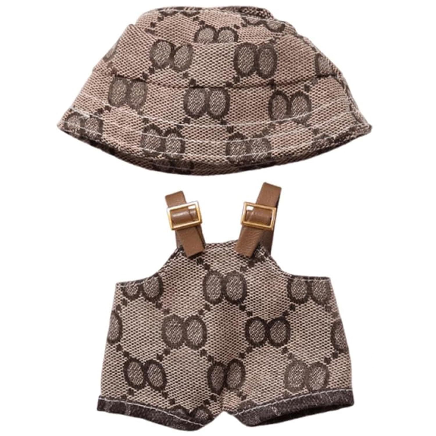 17cm Clothes Set(NO Doll),Hat & Overalls Set for 17cm Accessories Suit,Stylish Adorable Dolls Clothes Accessories,Cute Clothes for Dress up Unique Style (Style C)