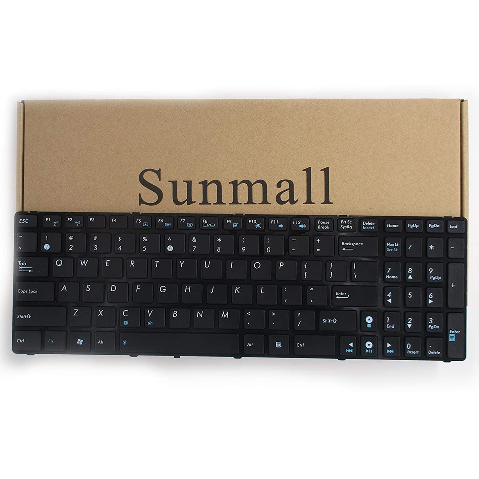Keyboard Replacement Without Backlit Compatible with A52 F50 X53E A53S K53 K53S K54 G73S X73E Series Laptop Black US Layout