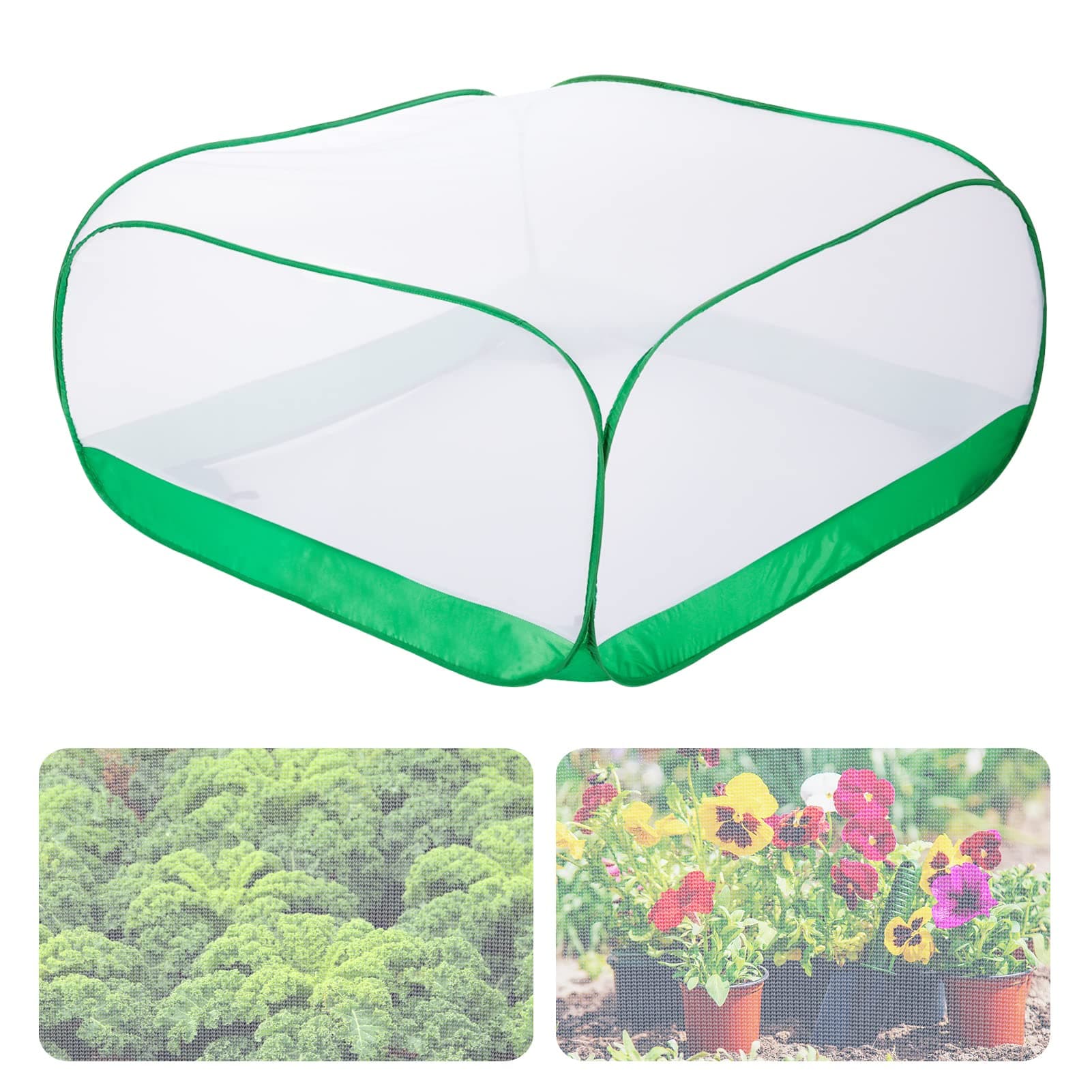 Upgraded Garden Netting- 40 × 40 × 20 Inches Pop-up Plant Covers Net for Garden Protection- Ultra Fine Garden Mesh Netting Protection from Bird Pest Barrier Net Row Cover for Plant Fruit Vegetable