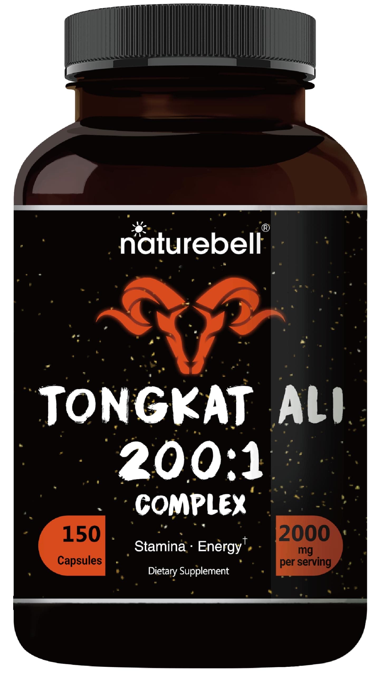 NatureBell Long Jack Extract As Tongkat Ali 200:1, 1000Mg Per Serving, 120 Capsules, Supports Energy, Stamina And Immune System For Men And Women, No Gmos