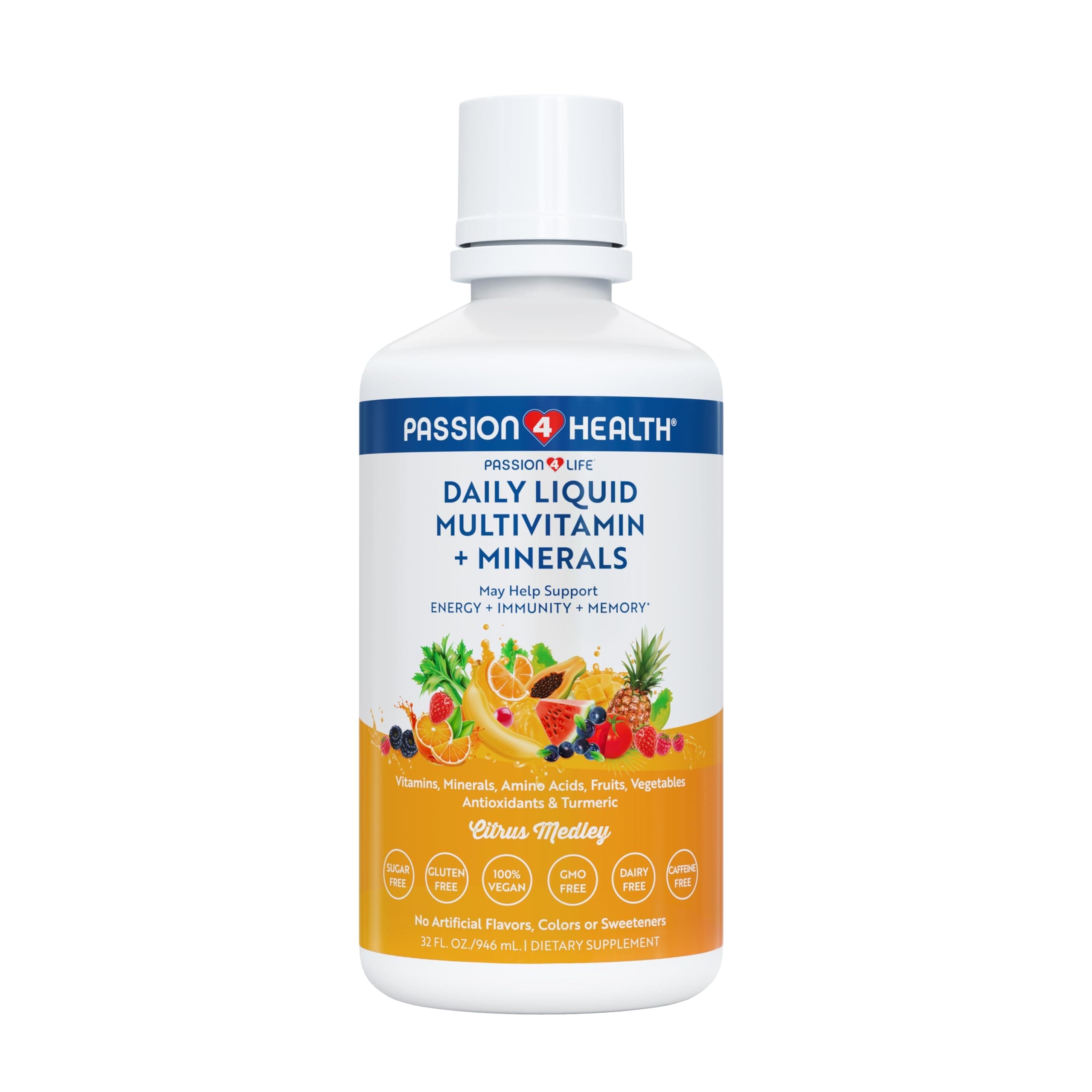 Daily Liquid Multivitamin + Minerals - Over 100 Premium Ingredients for the Whole Family - Trace Minerals and Amino Acids for All Ages