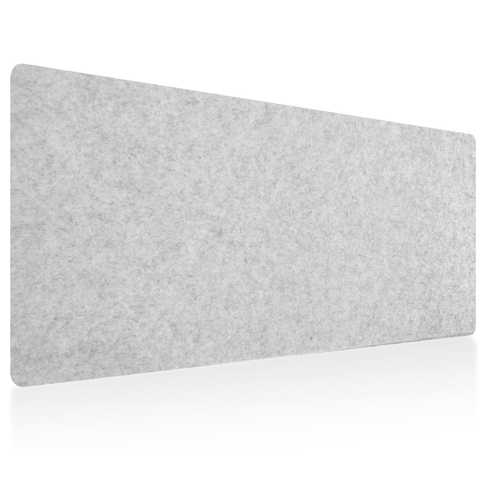 DAWNTREES Large Felt Desk Mat, 40''x16'' Full Felt Mouse Pad,Office Computer Desk Mat for Keyboard,100X40cm Desk Pad Protector (Light Grey)
