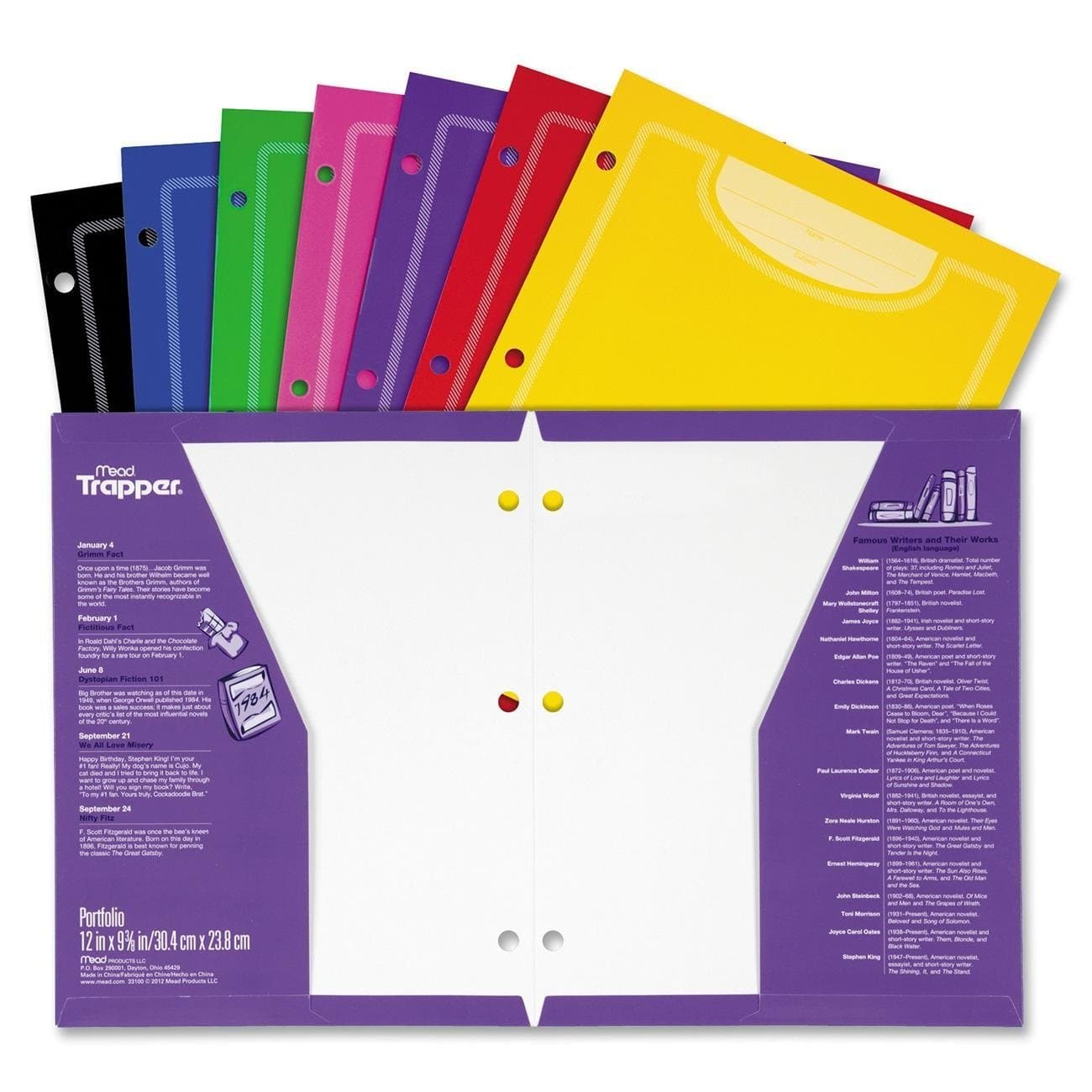 33100 Portfolio, w/ 2 Pockets, 3HP, 9-1/2 in.x12 in.