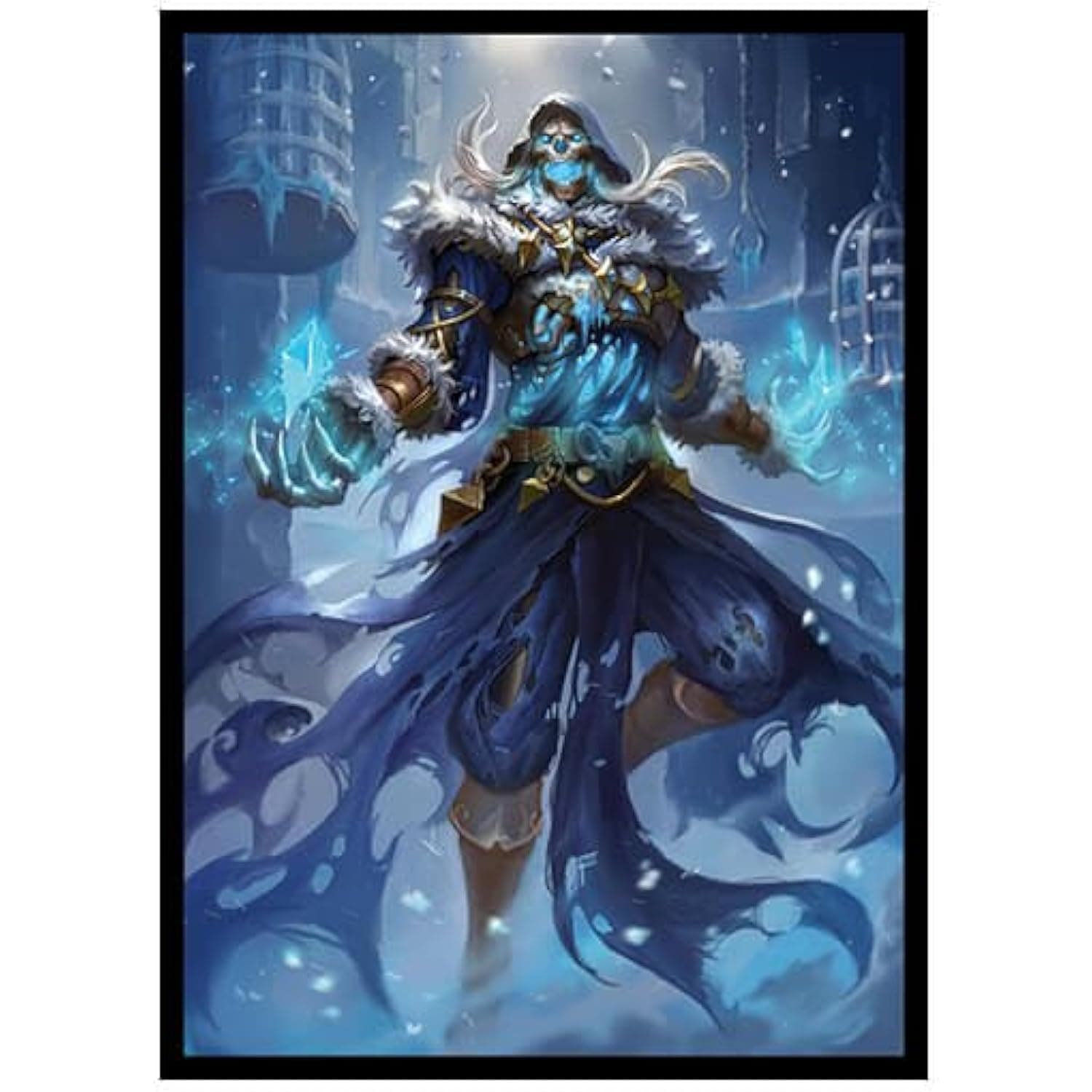 Fantasy North - Rimecage - The Risen Cold - 100 Smooth Matte TCG Trading Card Sleeves - Fits Magic MTG Commander Pokemon and Other Card Games - Playing Card Sleeves