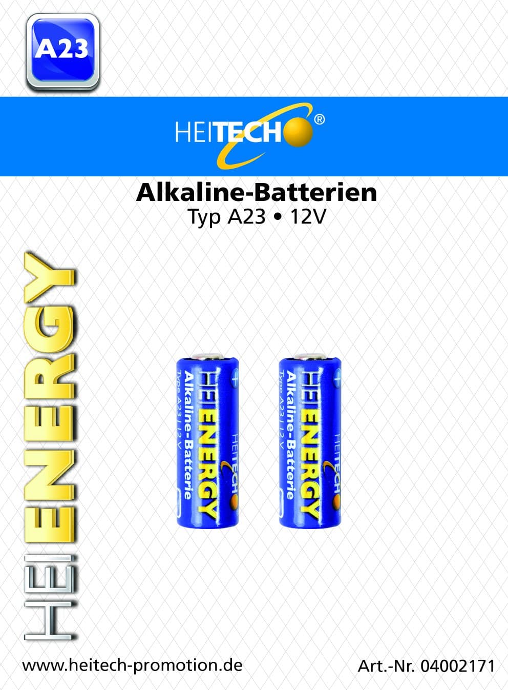 Heitech, A23 alkaline battery, blue, 04002171