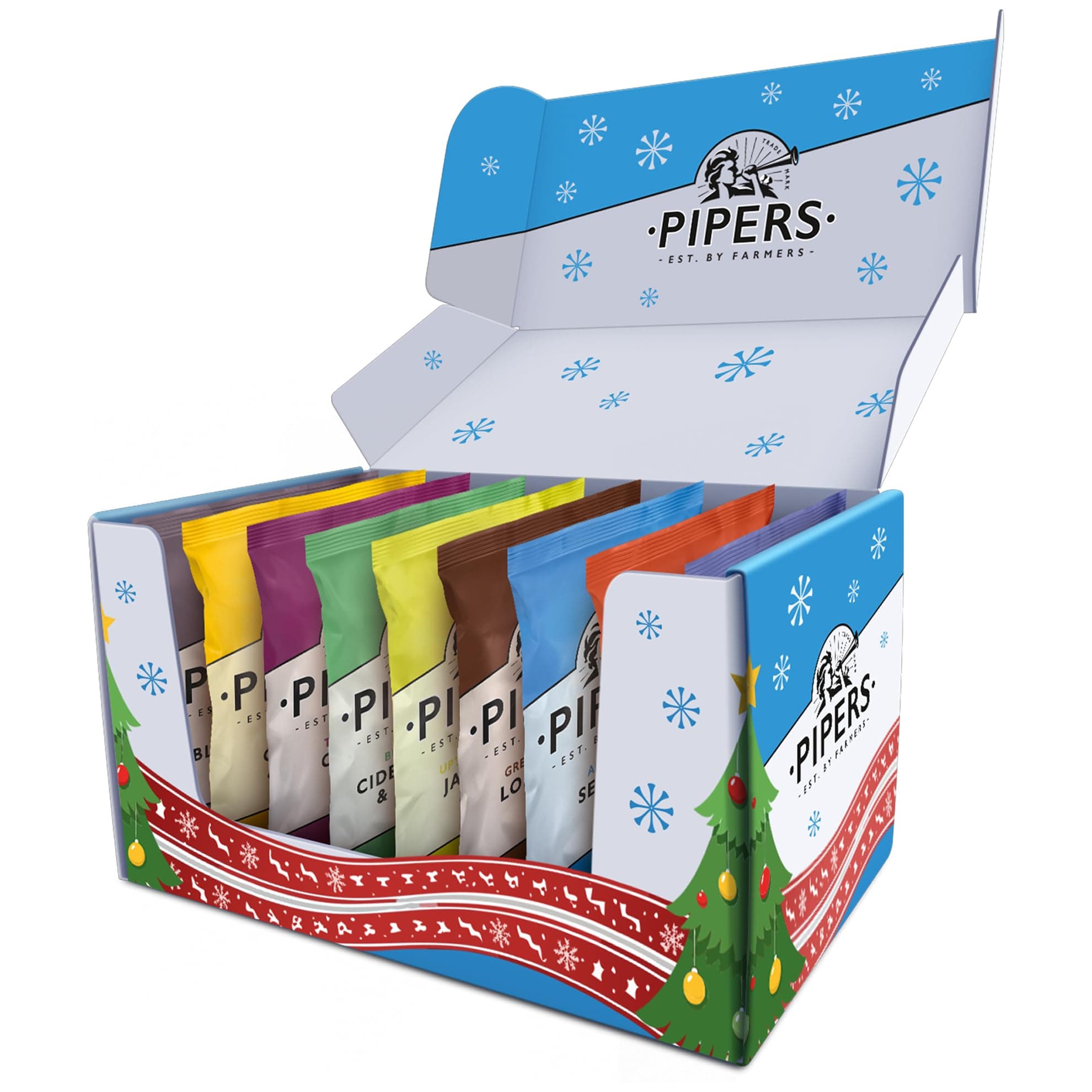 Pipers Christmas Custom Festive Crisp Box Bundle | Pick 4 Flavours 40g And Receive 3 Of Each Flavour | 12x40g