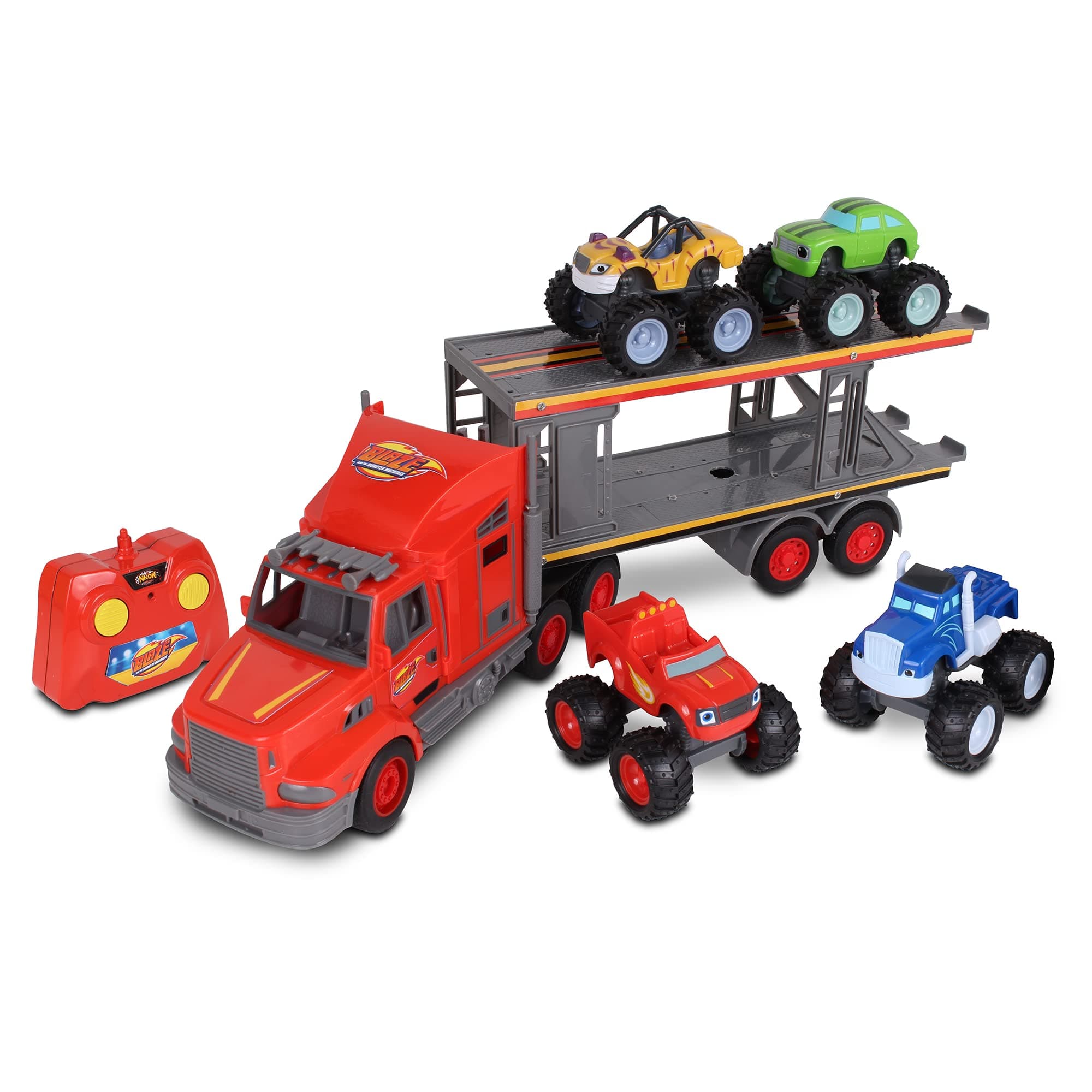 Blaze and The Monster Machines RC: Transporter with Monster Machines - Nickelodeon, Remote Controlled, 2.4 GHz