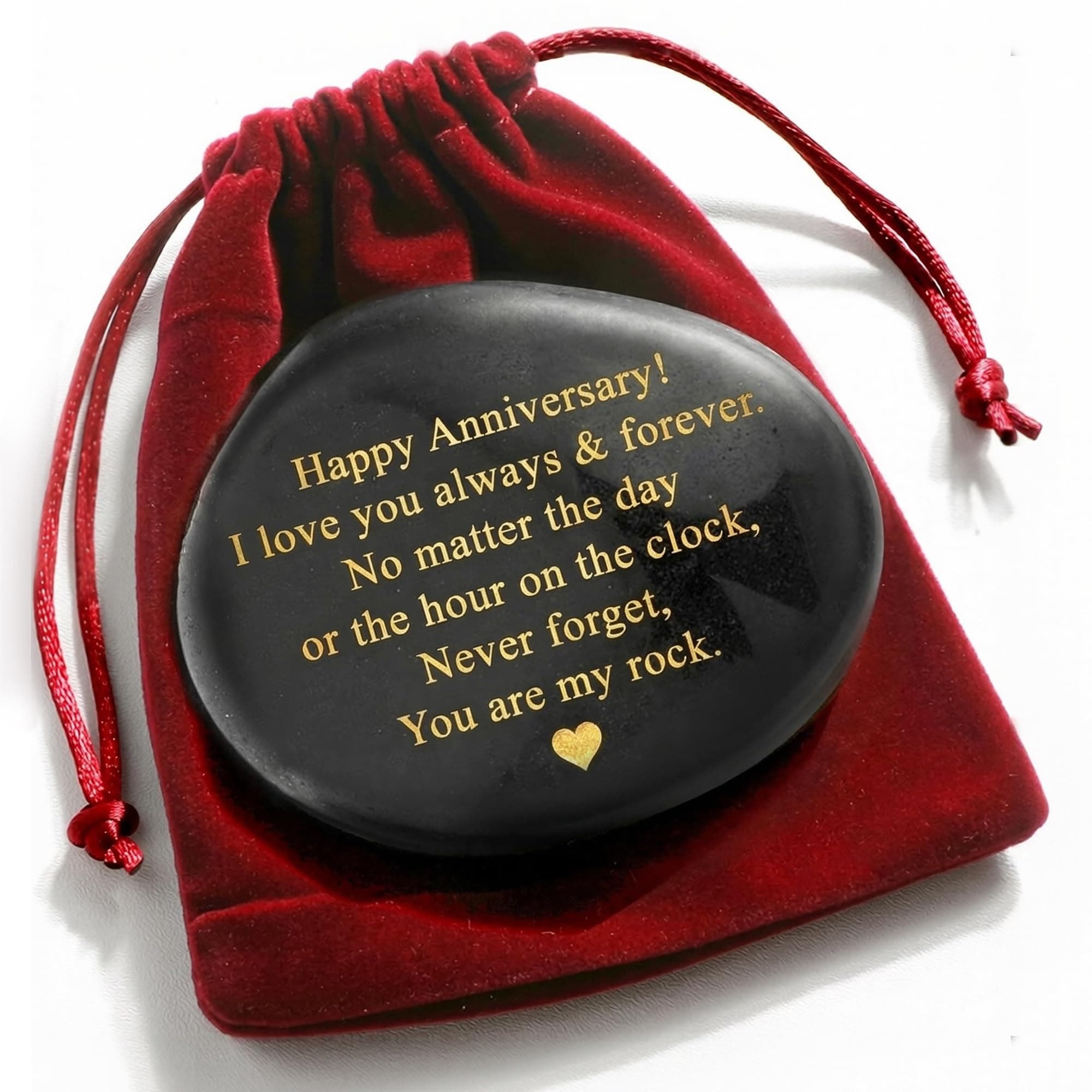 VELENTI Happy Anniversary Decorative Stones Rock - Heartwarming You are My Rock Wedding Presents, Inspiring Anniversaries Keepsake for Her, Decorative Accessories Anniversary Present for Him