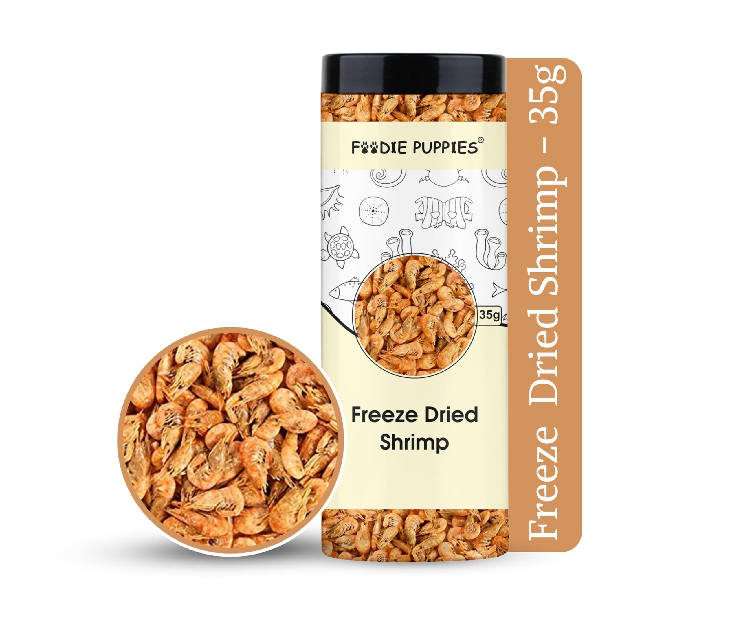 Freeze Dried Shrimp 35g - Food for Discuss, Arowana, Cichlid, Flowerhorn, Oscar Red Parrot & Other Carnivorous Fish