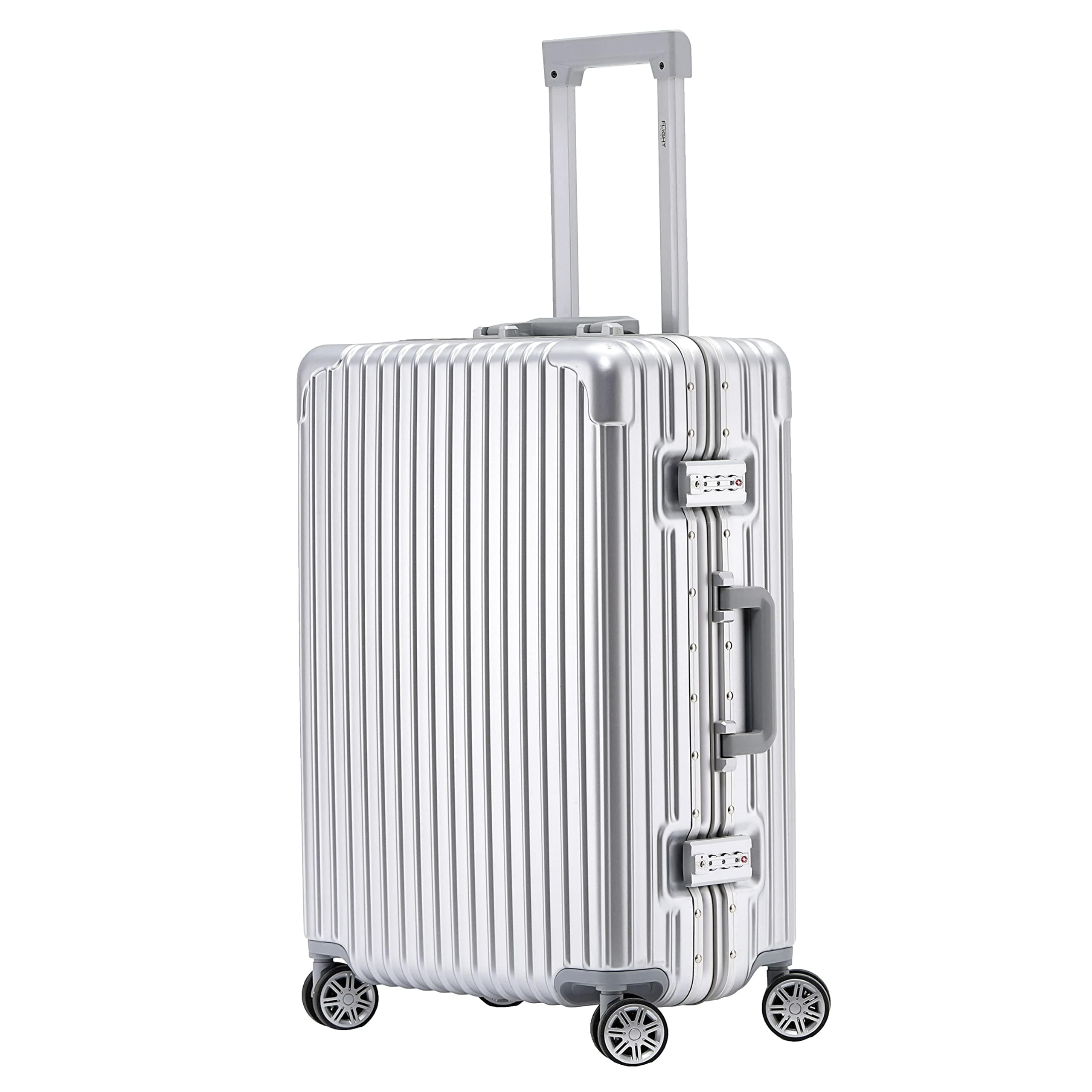 Premium Travel Suitcase - 8 Spinner Wheels - Built-in Side Lock Lightweight Aluminium Frame, ABS Hard Shell Carry on Check in Luggage Highly Durable - Approved for Over 100 Airlines