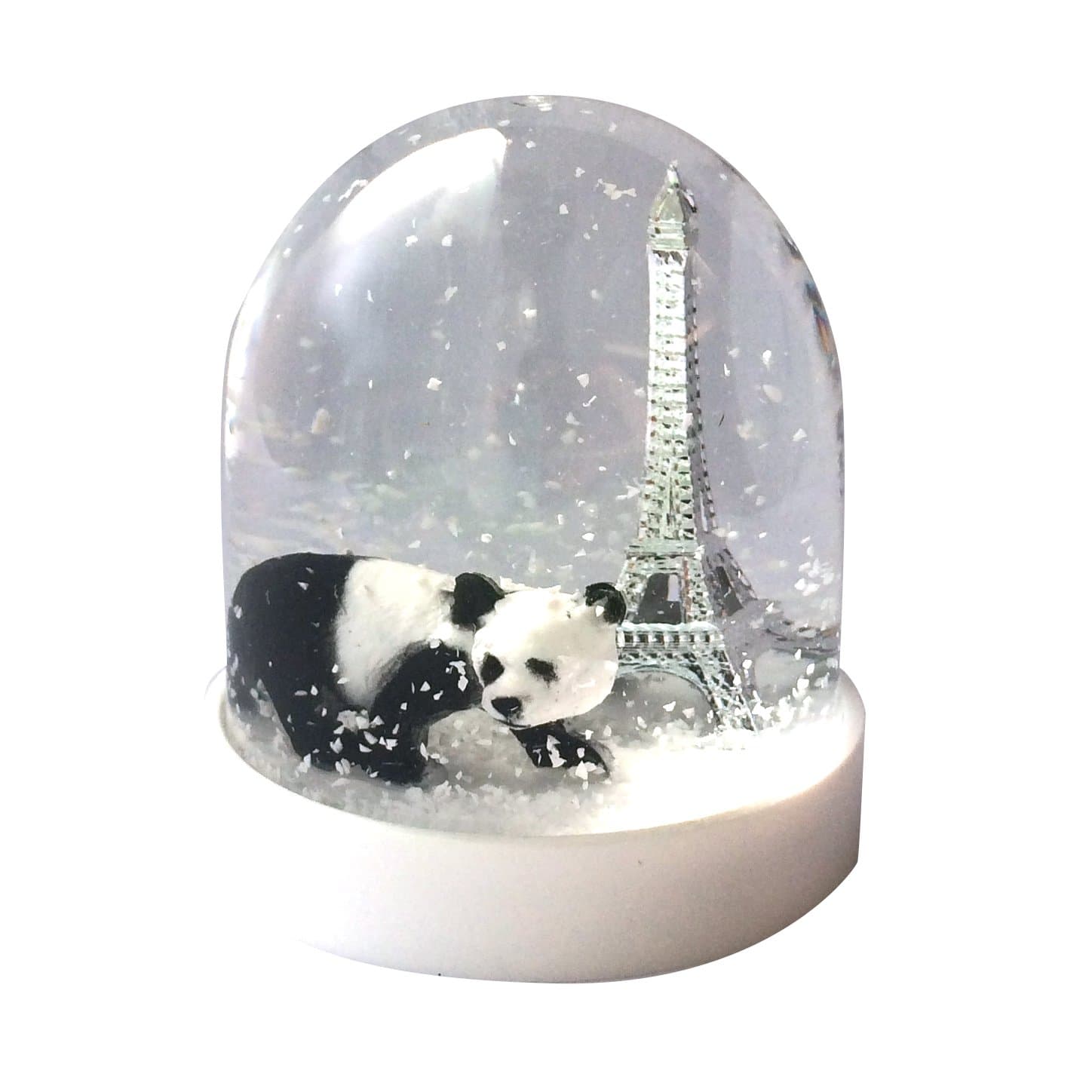 Les Parisettes Snow Globe Eiffel Tower and Panda