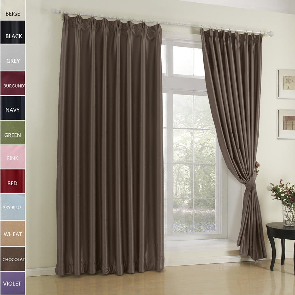 Cottontree Homesoft Blackout Curtain for Bedroom- Pinch Pleat Window Treatment Thermal Insulated Drapes for Traverse Rod and Track,84 Inch Wide by 84 Inch Long,Chocolate(One Panel)