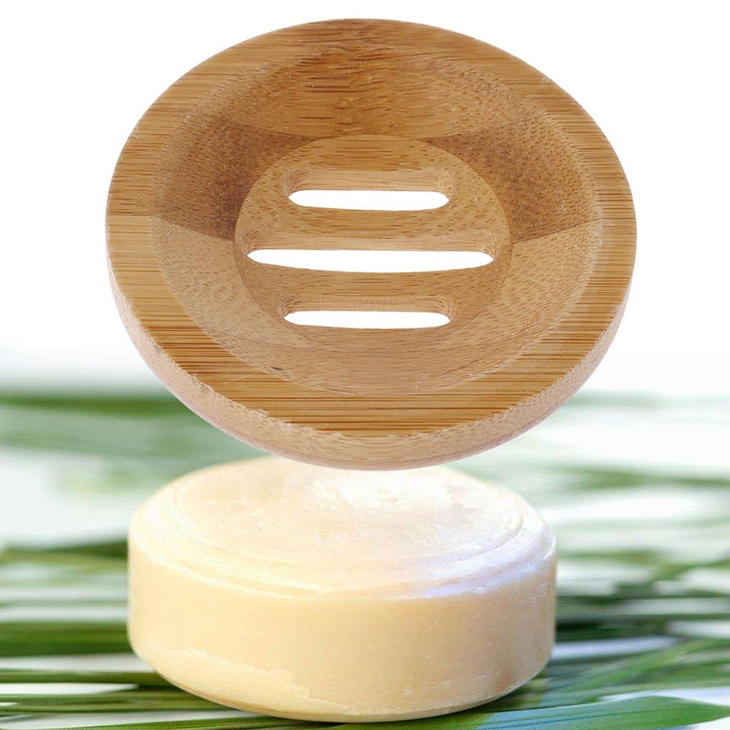 Yanhonin Wooden Soap Dish Natural Bamboo Wood Handmade Soap Box Bathroom Organiser Accessories