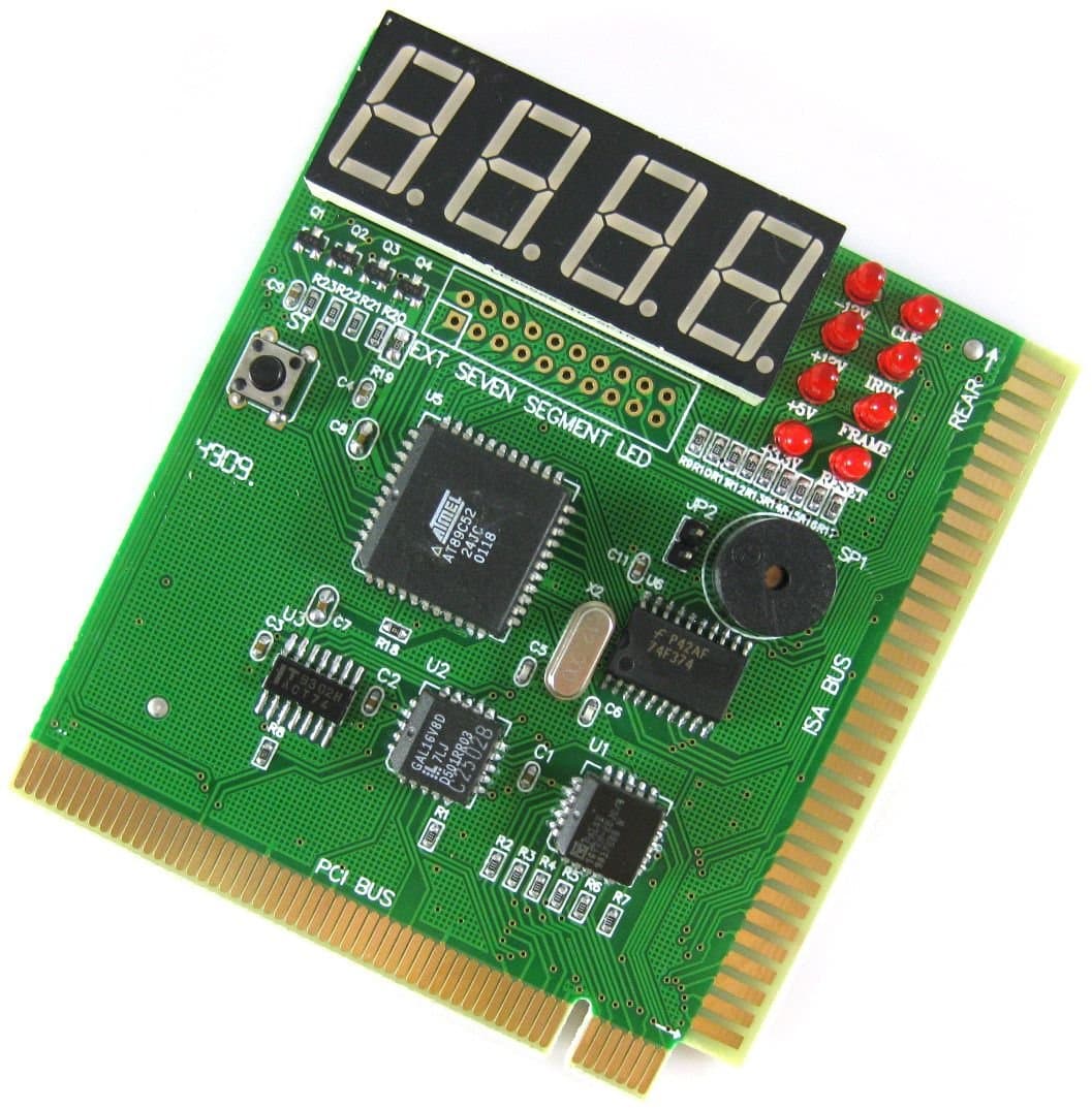 4 Digit PCI & ISA PC Computer Motherboard Analyzer Tester Diagnostic Debug POST Card