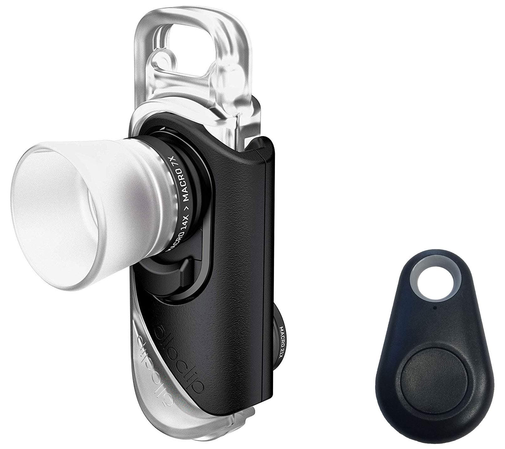 olloclip 3-in-1 Essential Macro Premium Glass Lens Kit Includes: Macro 7X + Macro 14x + Macro 21x Magnification Lenses for iPhone 8/8 Plus & iPhone 7/7 Plus with Selfie Bluetooth Remote Shutter