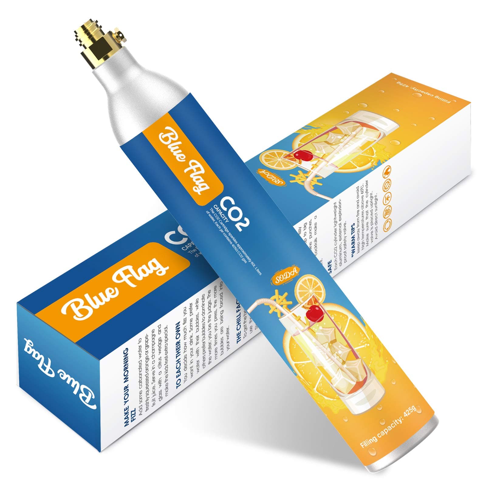 60L Co2 Carbonator Compatible with Sodastream Appliances (Excluding Art, Terra Seltzer Maker), 14.5oz, Set of 1