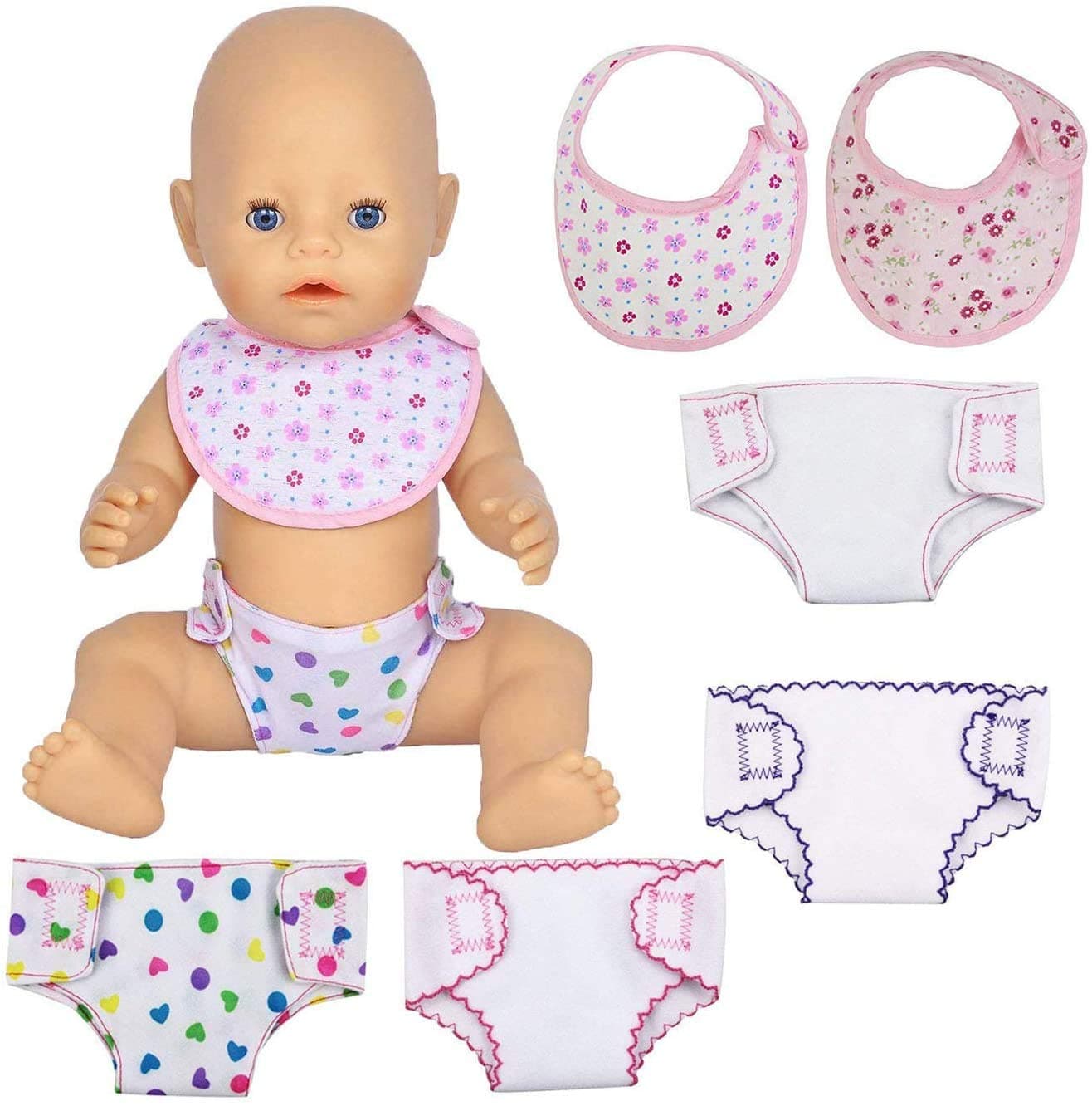 American Girl Doll Baby Alive Girl 4Pcs Diapers and 2Pcs Bids for 14 to 18 Inch Dolls, Birthday Gift, Sleepover Party