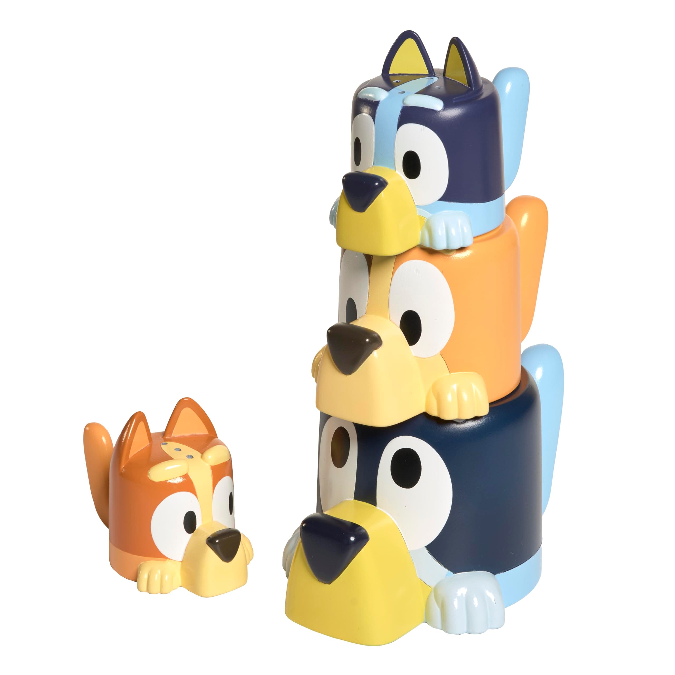 Toomies Bluey's Family Pourers with Designs Featuring Chilli, Bandit, Bingo, and Bluey - Nesting, Stacking Cups for Bath Time - Officially Licensed Bluey Toys - Baby Bath Toys for +18 Months