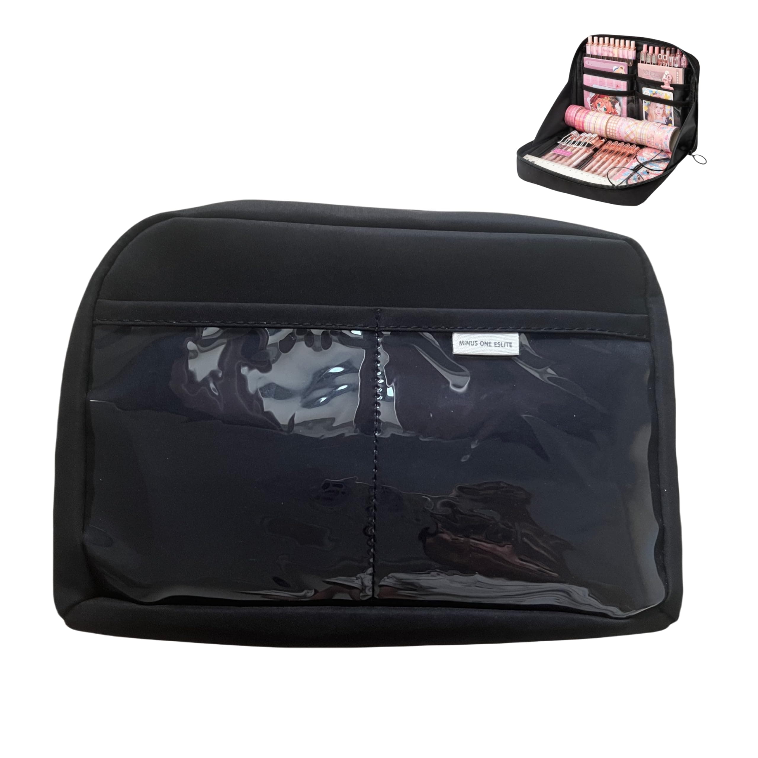 Kawaii – Aesthetic Pencil Case, Large-Capacity Canvas Pouch, Black