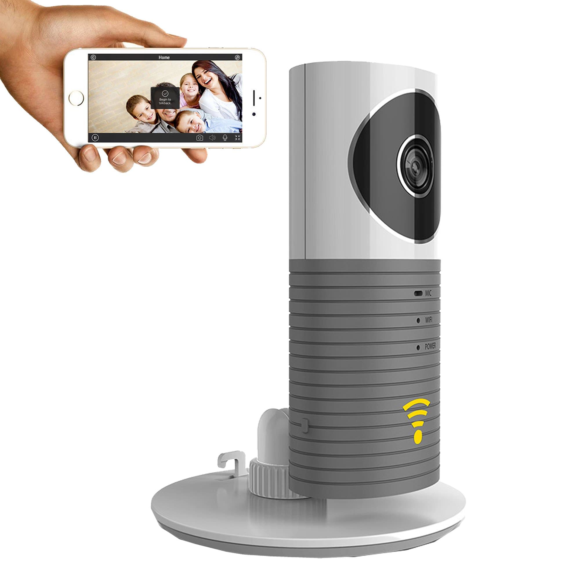 Clever Dog Wireless Security WiFi Cameras/Smart Baby Monitor/Surveillance Security Camera with P2P, Night Vision, Record Video, Two-Way Audio, Motion Detection, Alert Messages (Gray)