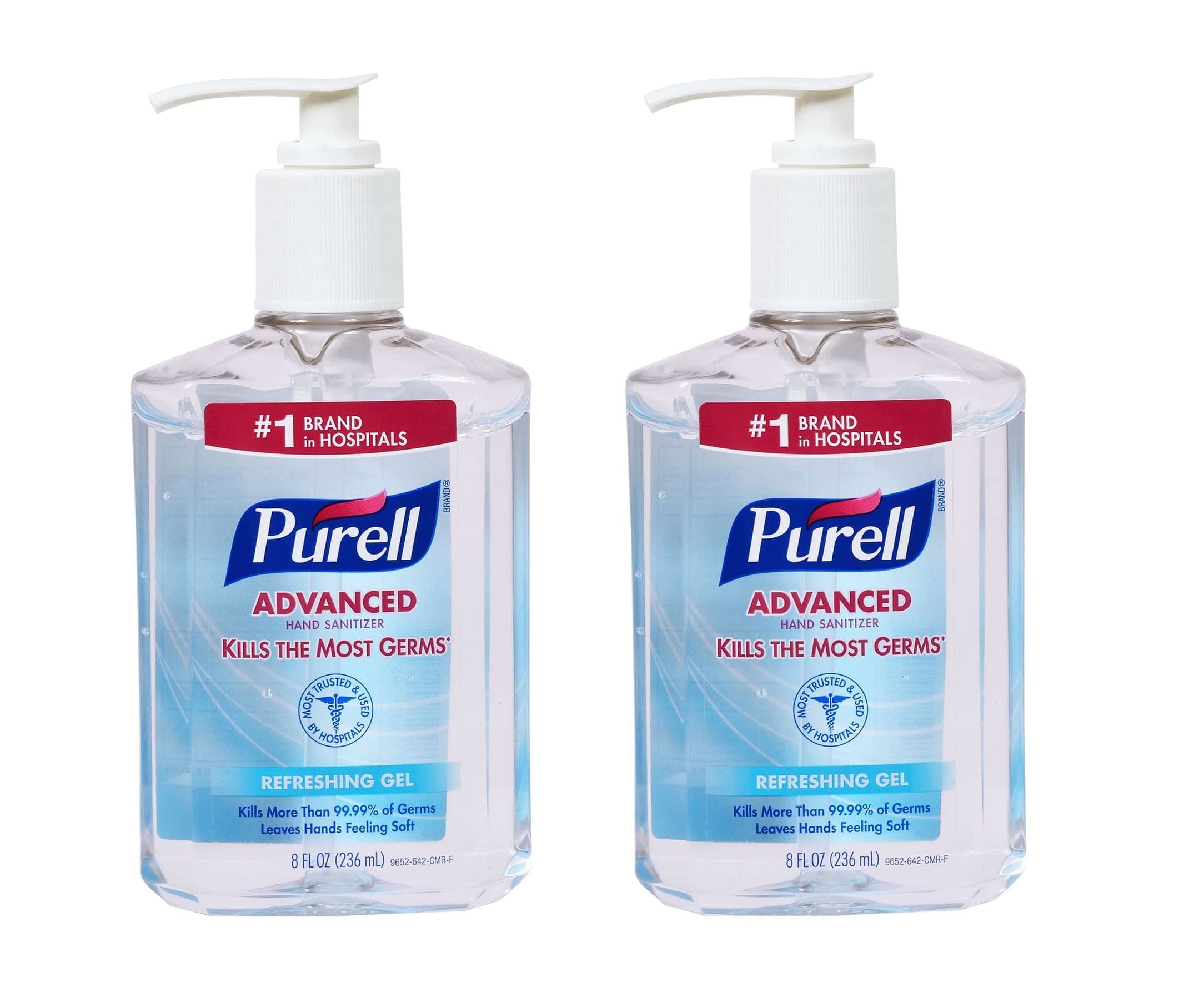 Purell Refreshing Gel Hand Sanitizer Pump Bottle, 236 ml (Pack Of 2)