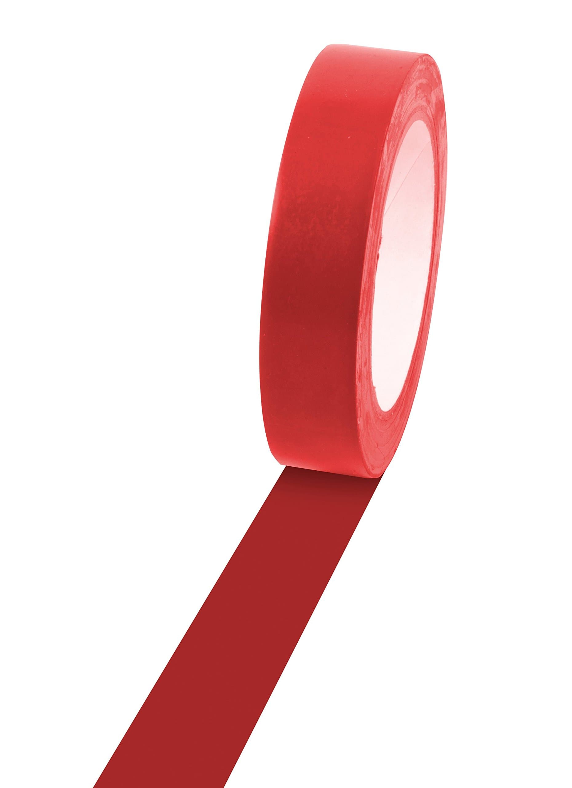 Champion Sports Vinyl Tape, 1” Wide x 60 Yards Long, Red - Durable Floor Marking Tape - Schools, Gyms, Restaurants