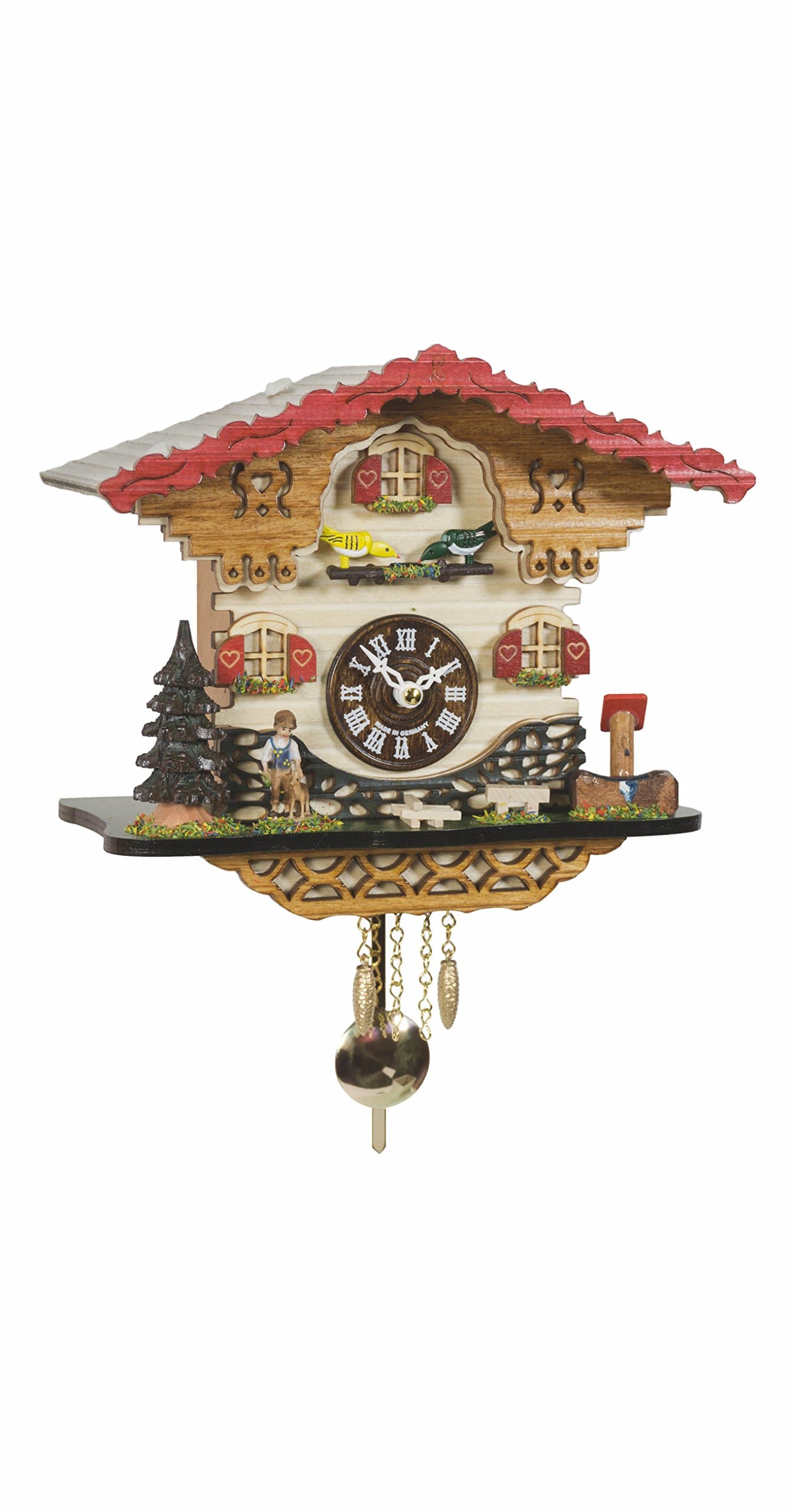 Trenkle Kuckulino Black Forest Clock Swiss House with Quartz Movement and Cuckoo Chime TU 2058 PQ