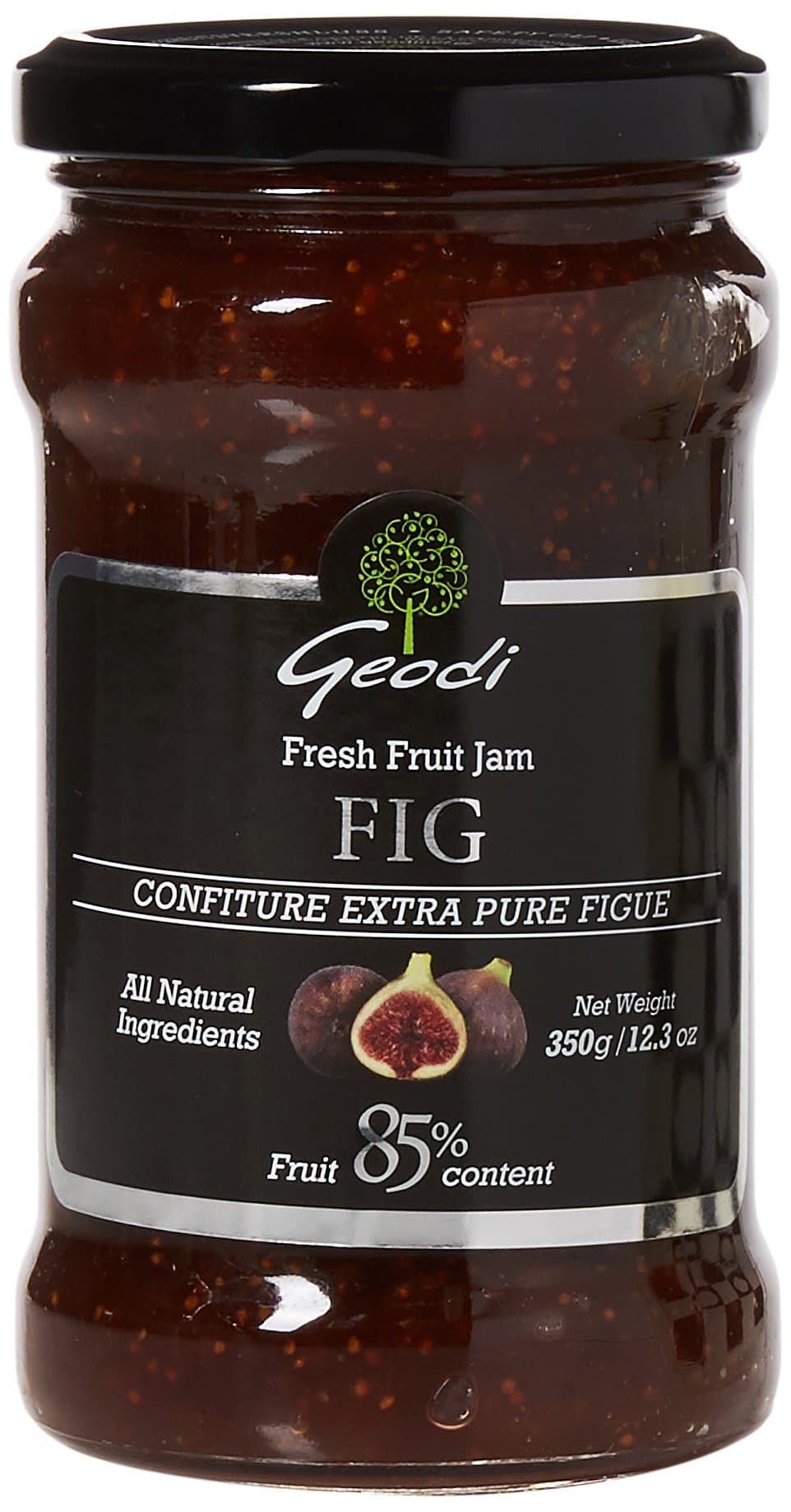 Geodi Pure Extra 85% Fruit Fig Jam, 350 g (Pack of 2)