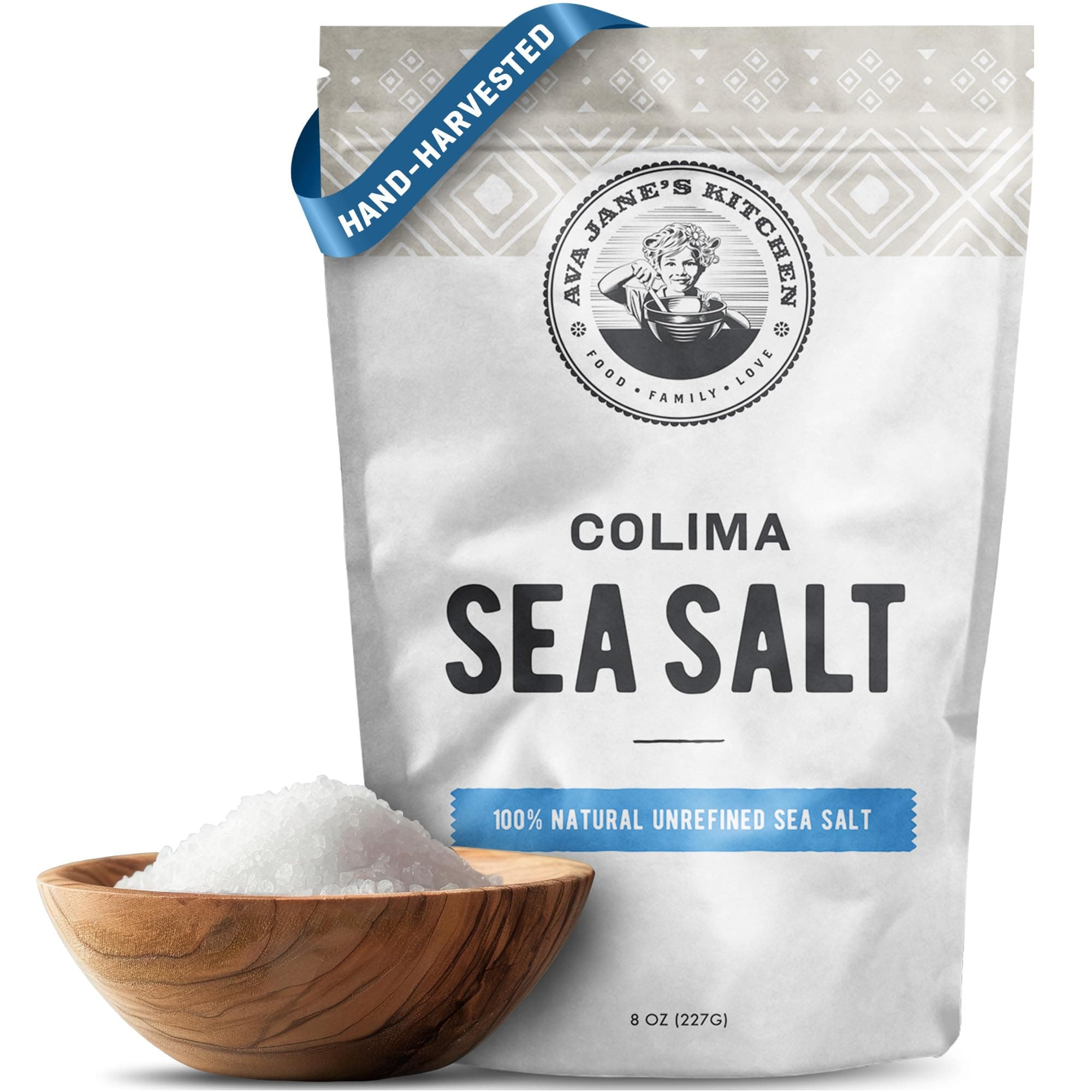 Organically processed, unrefined natural sea salt, hand harvested, 100% natural, environmentally friendly.