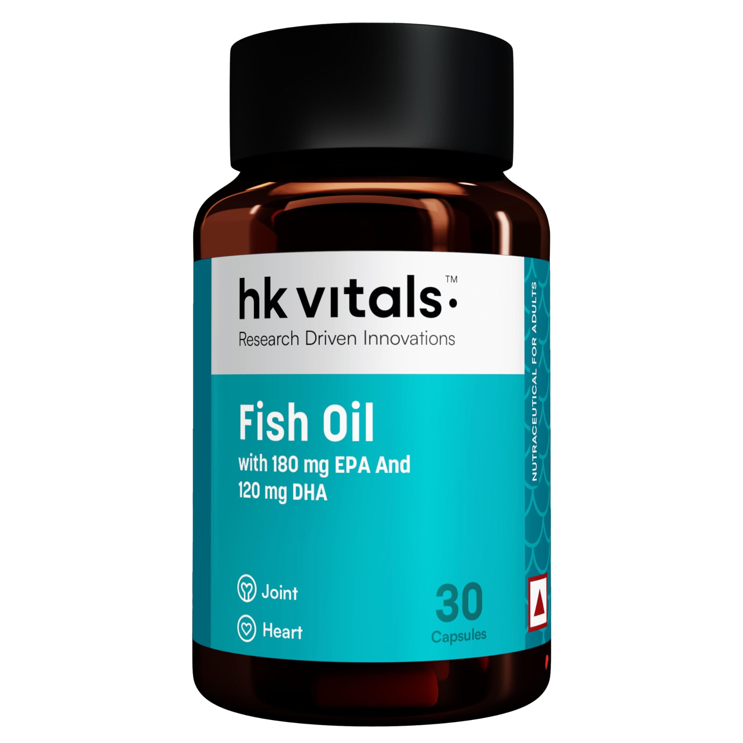 Fish Oil (30 Capsules) | For Men And Women (1000mg Omega 3 with 180mg EPA & 120mg DHA) | For Brain, Heart, Eyes, & Joints Health