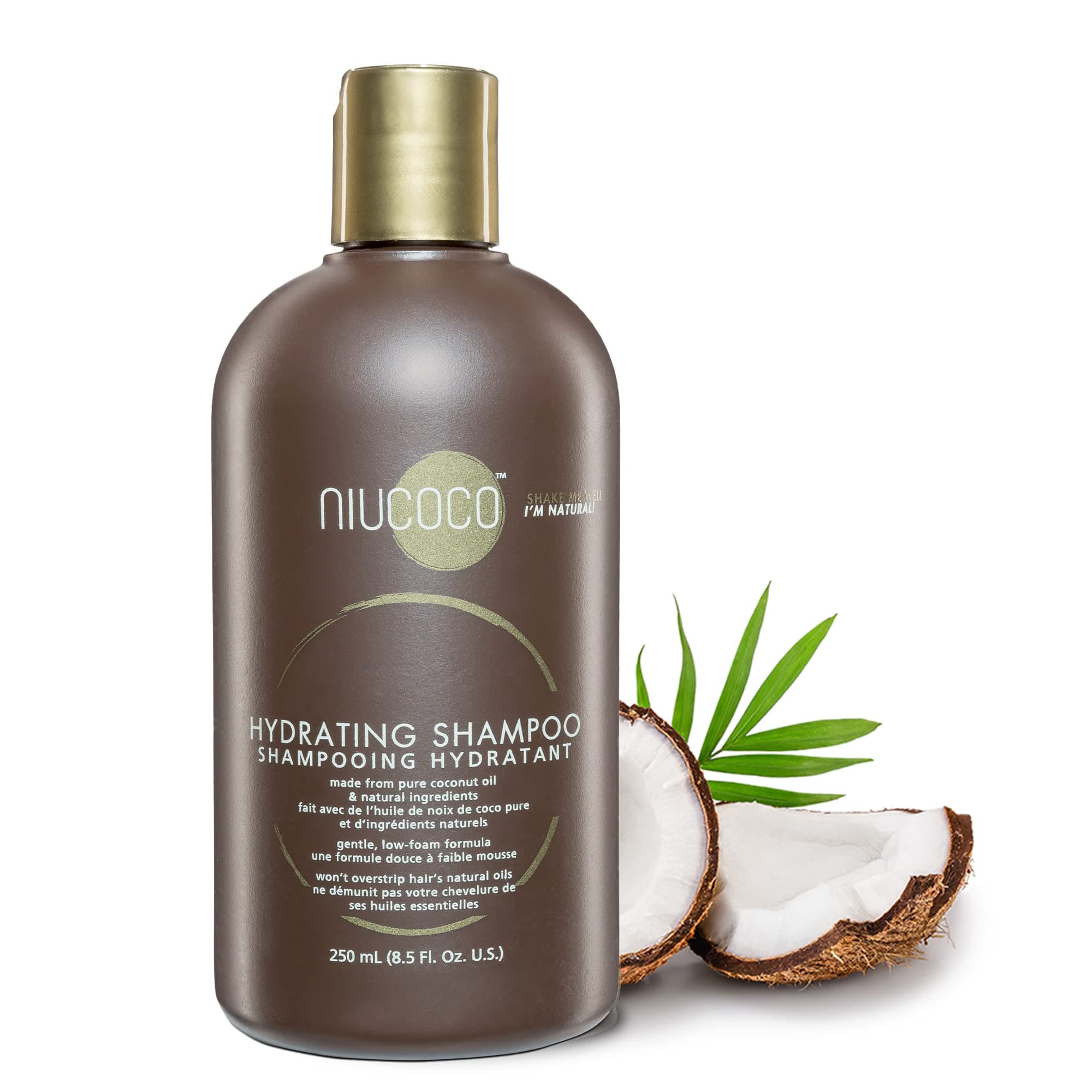 Anti Dandruff,Vegan, and Natural Hydrating Shampoo for Dry, Itchy Scalp, and Damaged Hair with Coconut Oil & Vitamin E, 250ml