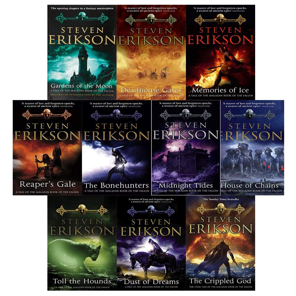 The Malazan Book of the Fallen Steven Erikson 10 Books Collection Set