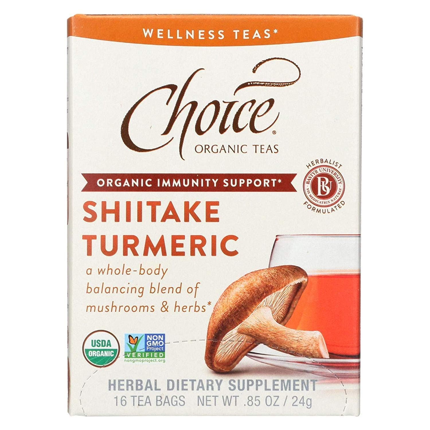 Choice Organic Teas, Wellness Tea Shiitake Turmeric Organic, 16 Count